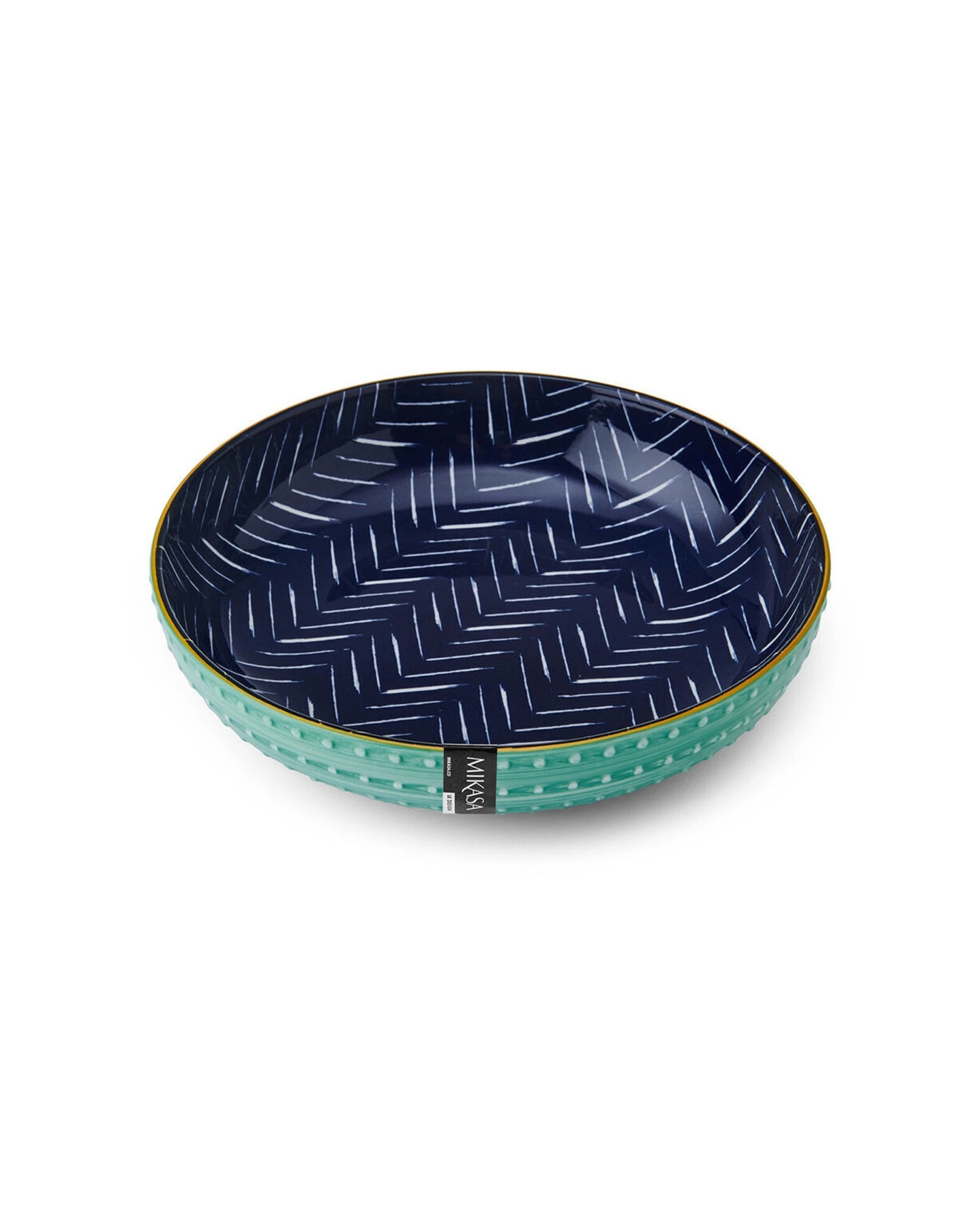 4 Mikasa 4PK Stoneware Chevron Ceramic Serving Bowl Round Dinnerware - Multi, 4 of 7
