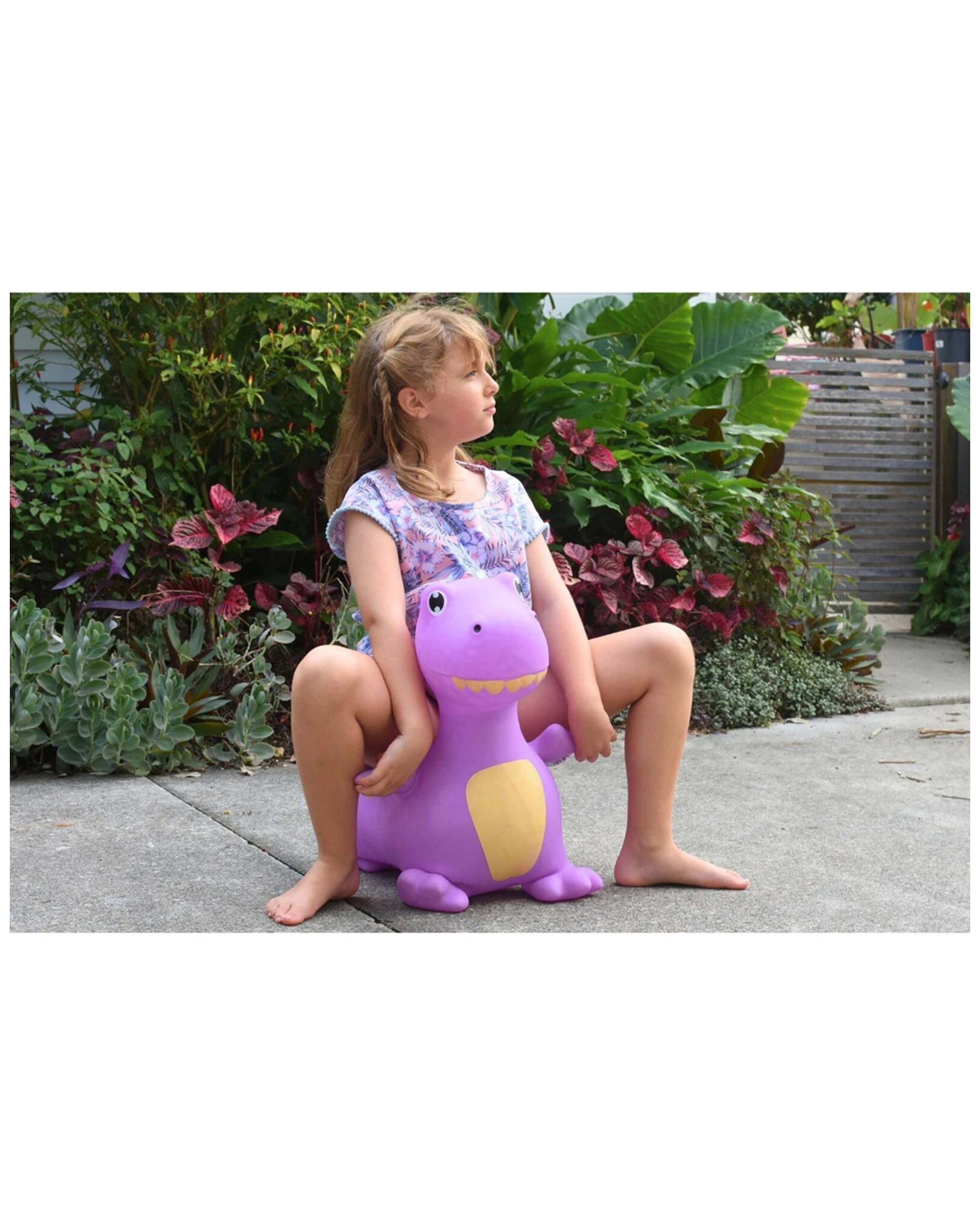 6 Kaper Kidz Bouncy Rider Periwinkle The T-rex Inflatable Ride-on Kids Toy 12m+ - Purple, 6 of 9