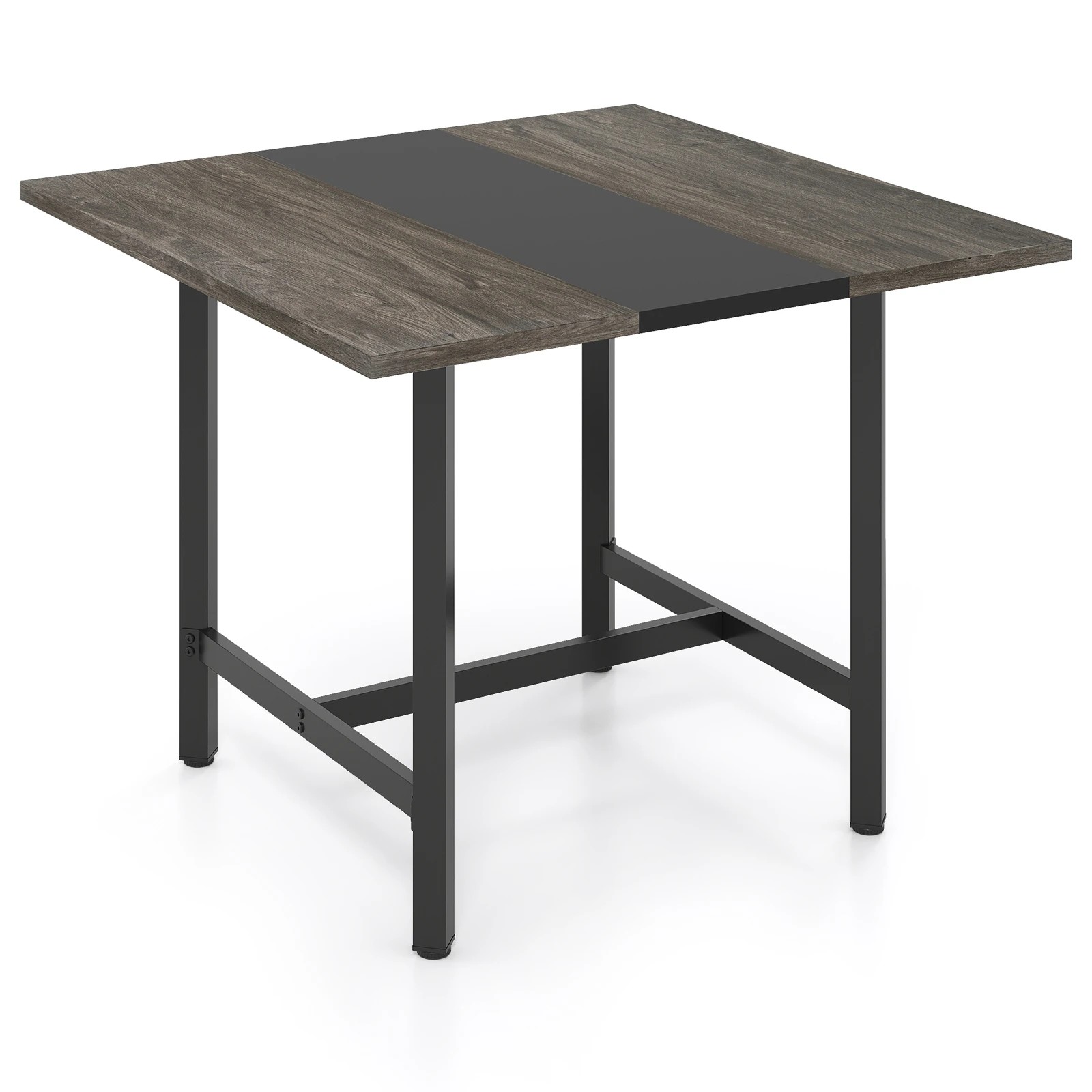 1 Costway 100cm Square Conference Table Meeting Room Seminar Table - Grey, 1 of 7