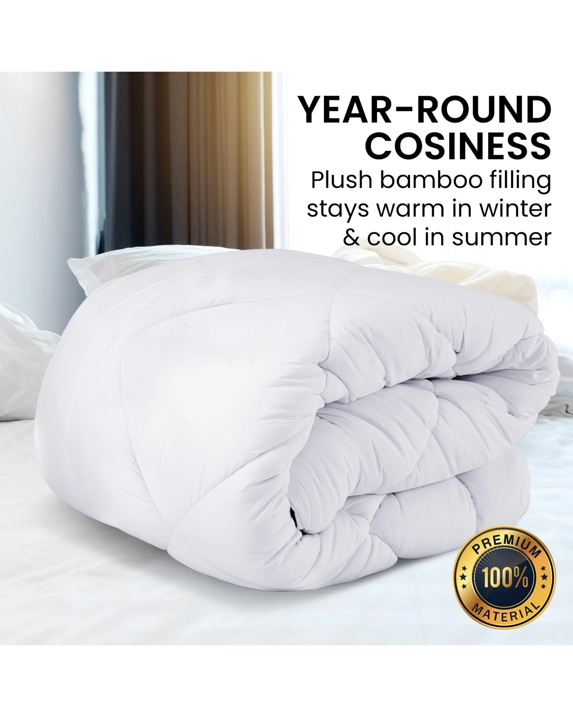 7 Laura Hill 700gsm Microfibre Bamboo Quilt Comforter Doona
 - King Bed, 7 of 10
