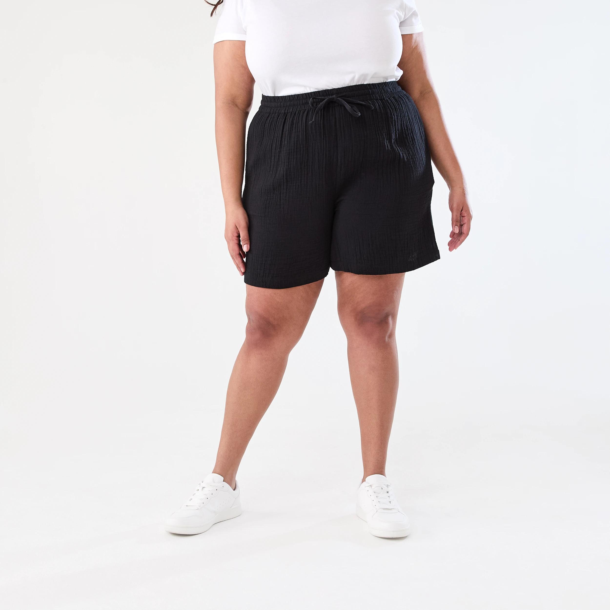 7 Curve Double Cloth Shorts Black, 7 of 7