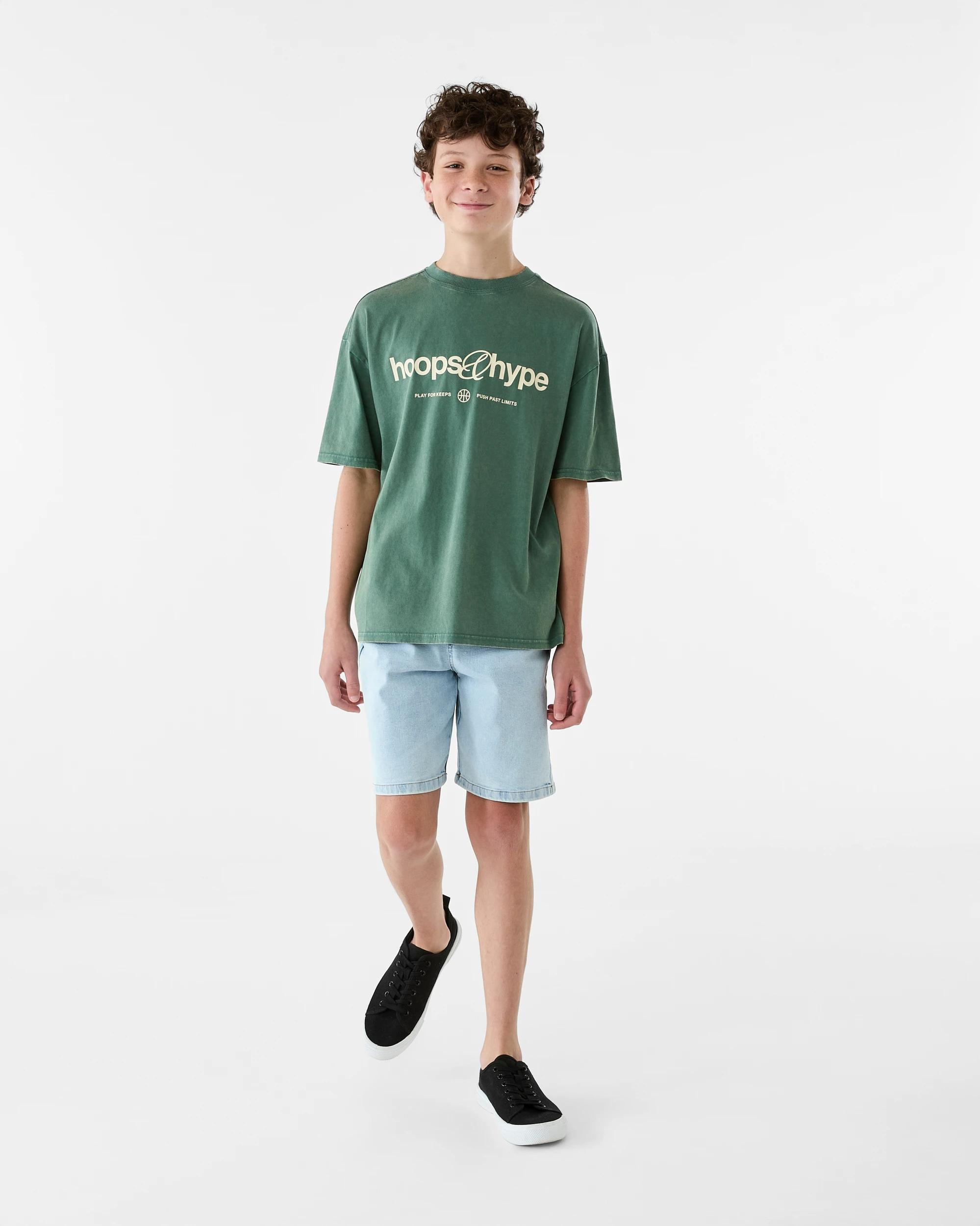 7 Short Sleeve Oversized Washed Printed T-shirt Grn Slogan, 7 of 8
