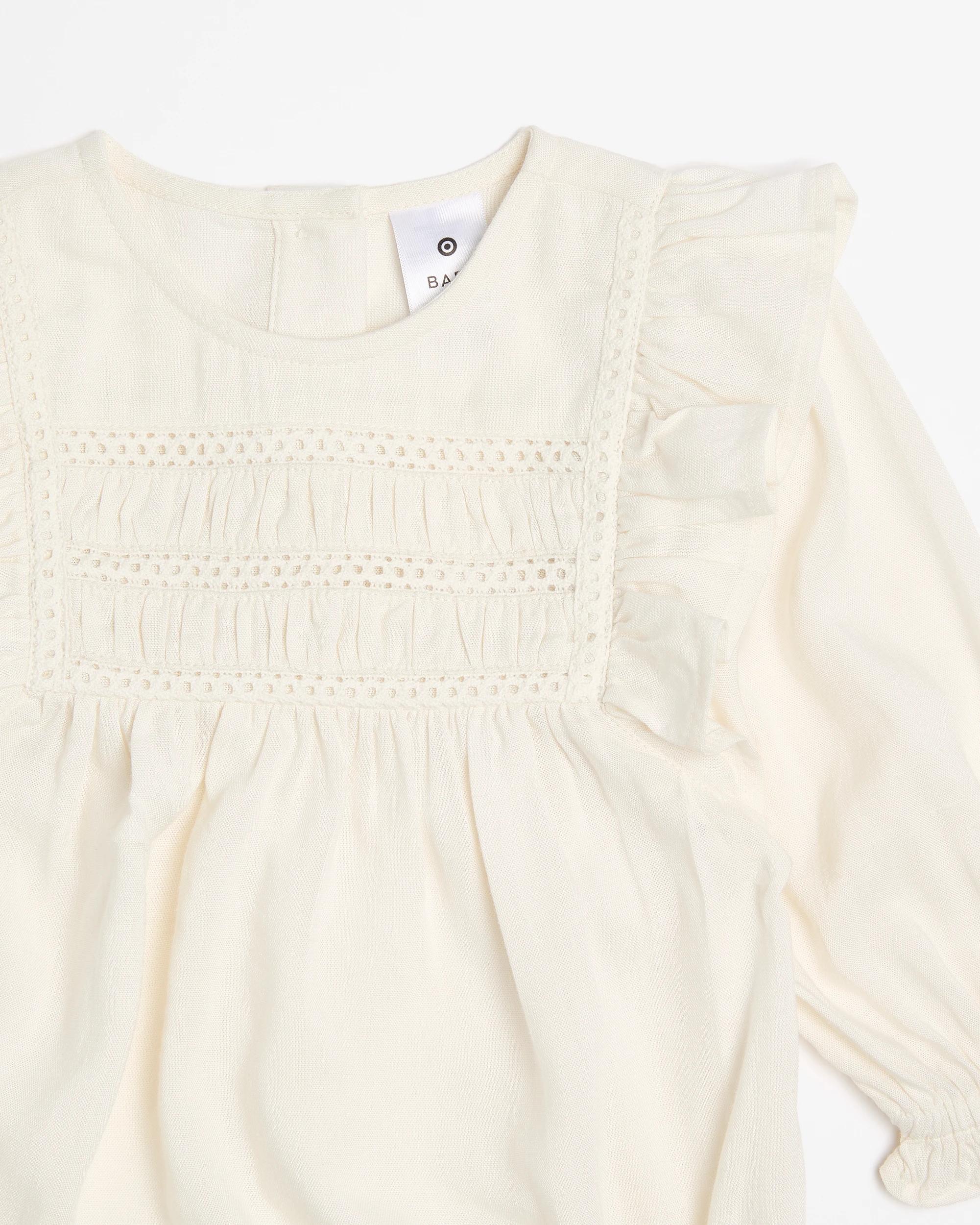 3 Target Baby Girls Peasant Bodysuit CREAM, 3 of 4