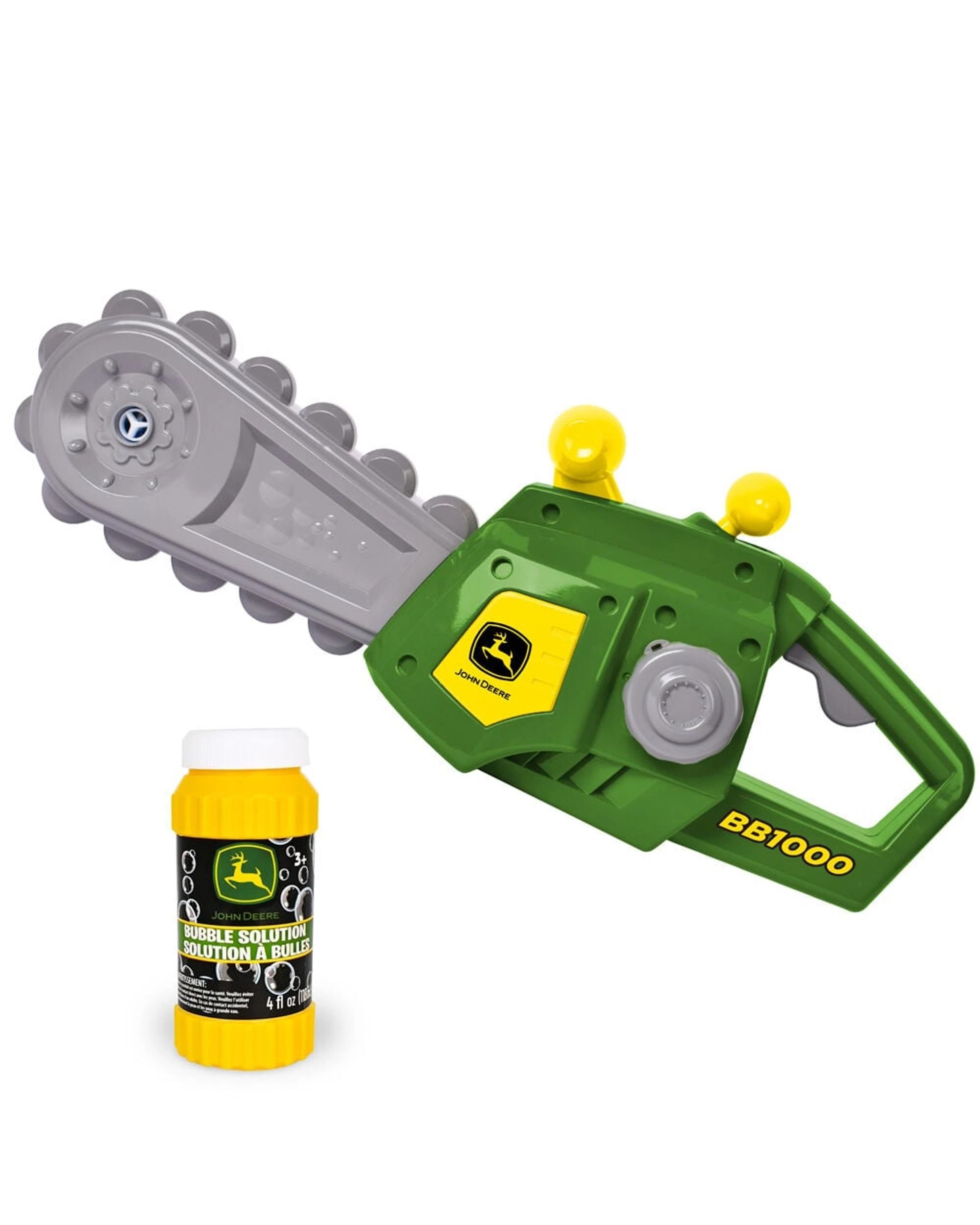 2 John Deere Motorised Bubble 'N' Fun Chainsaw Bubble Machine, 2 of 8