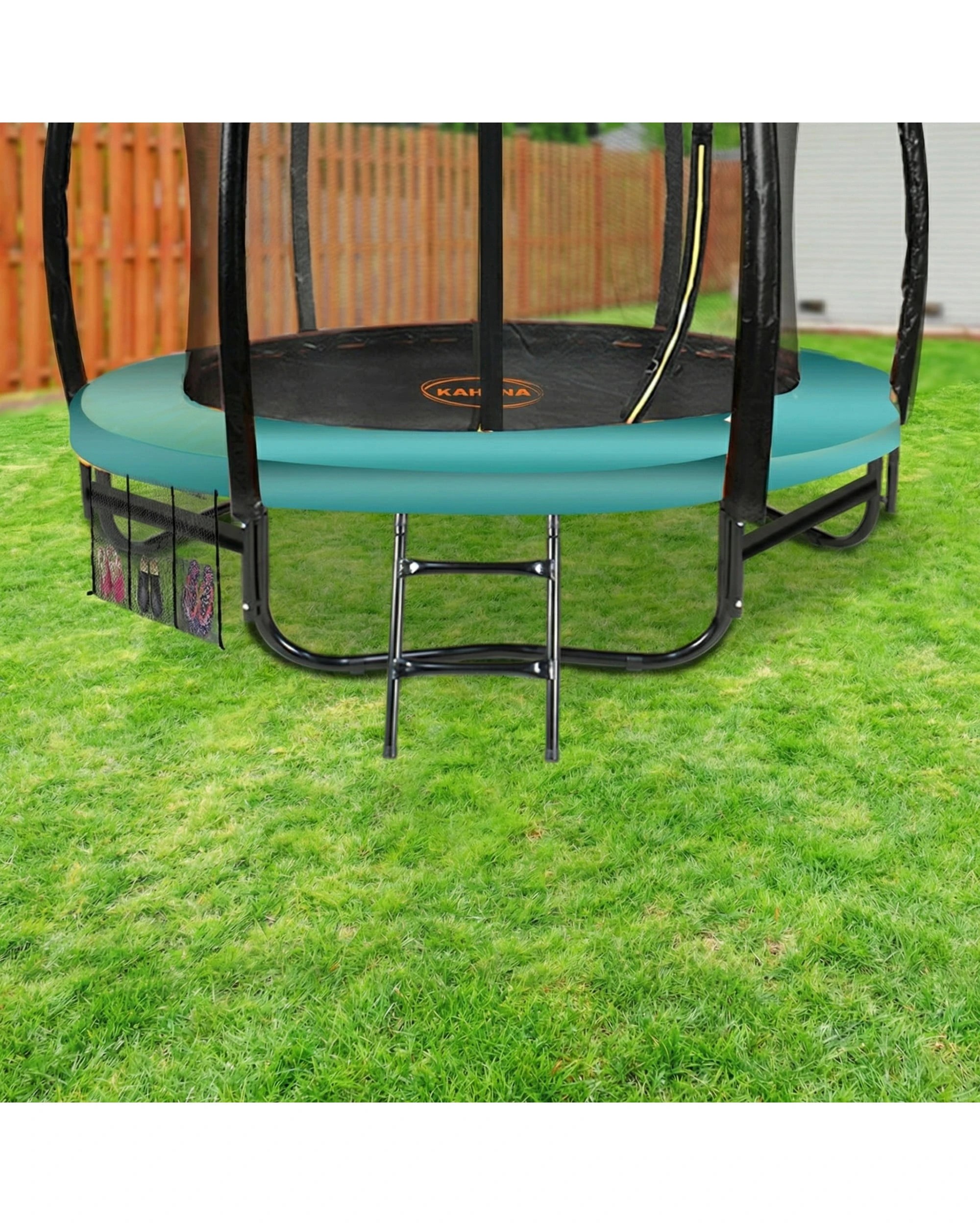8 Kahuna 8ft Trampoline with LED Basketball Set - Green, 8 of 9