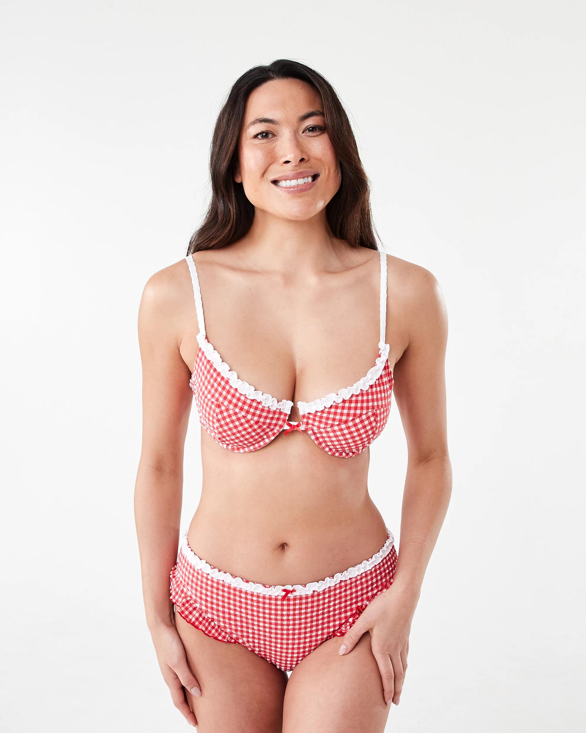 6 Ruffle Bikini Briefs R Gingham, 6 of 6