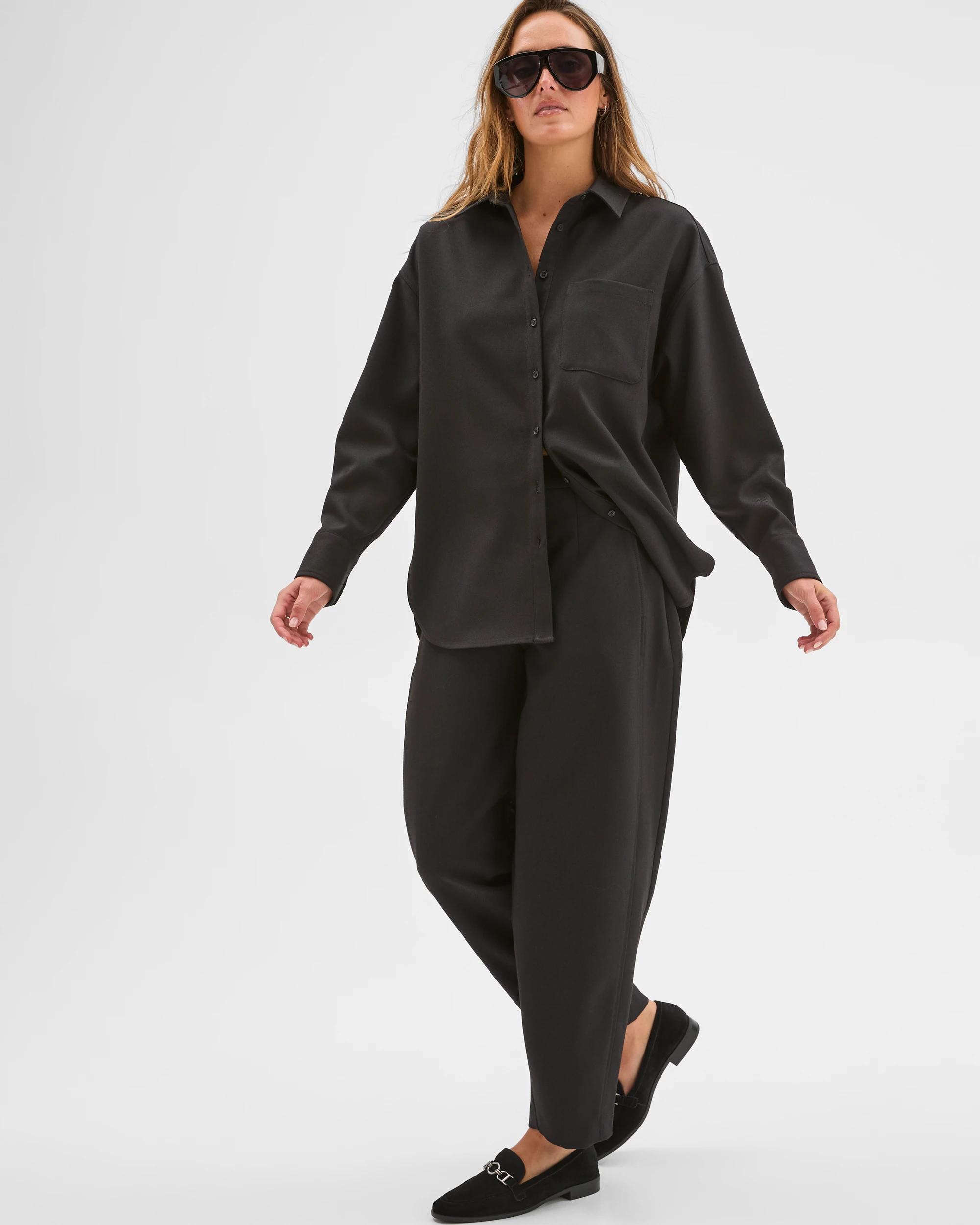 4 Preview Barrel Leg Set Dressing Pants BLACK, 4 of 7