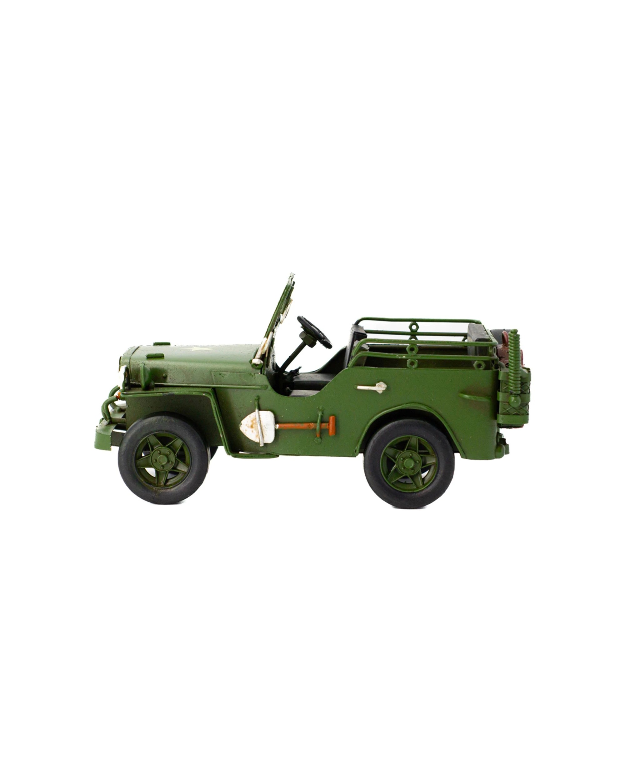 3 BOYLE Army Jeep Metal Display Ornament Home Decor 17cm Handmade - Green, 3 of 6