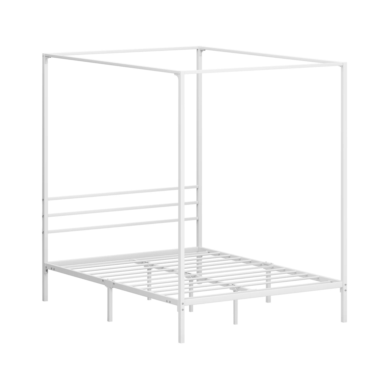 5 Oikiture Metal Canopy Bed Frame Double Size Beds Platform
 - White, 5 of 9