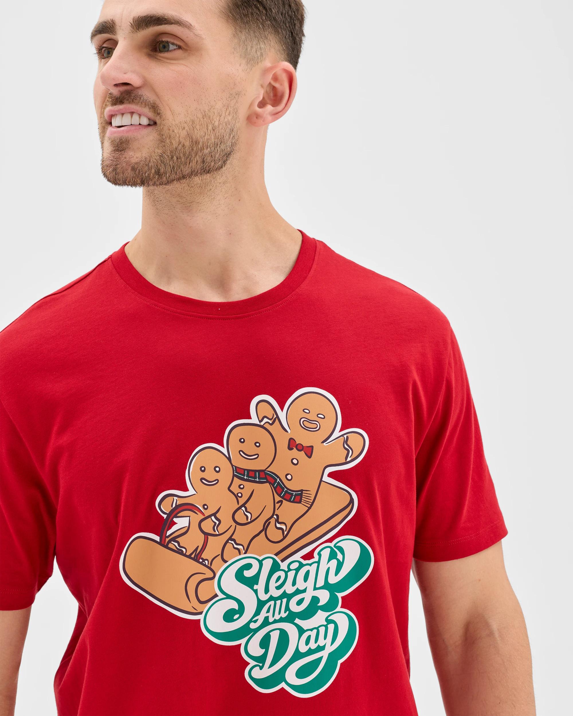 5 Target Man Family Matching Christmas Australian Cotton Mens Pyjama Set - Gingerbread Sleigh All Day GINGERBREAD SLEIGH ALL DAY, 5 of 7