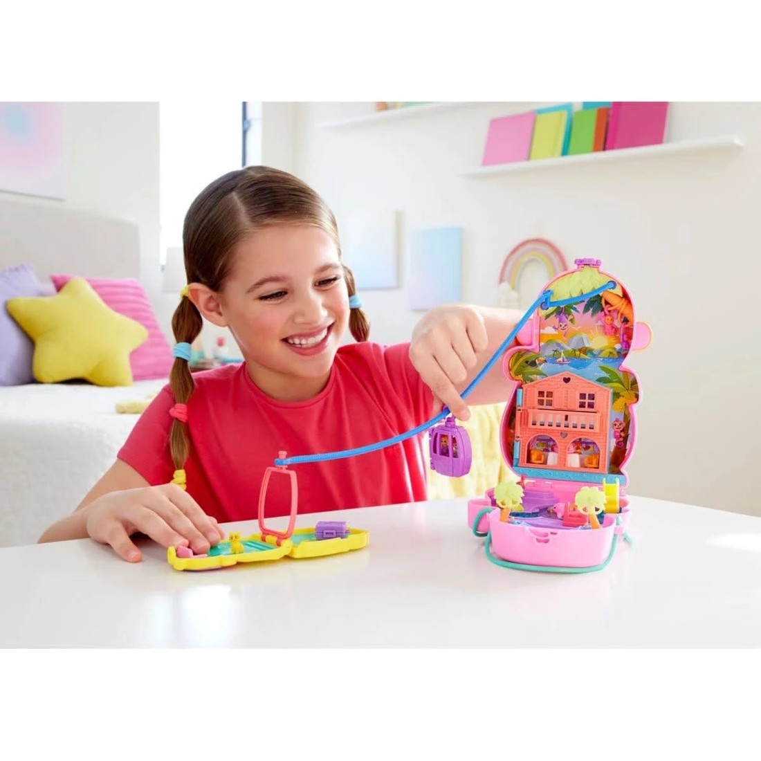 6 Polly Pocket Mini Toys Wearable Purse Compact Playset - Assorted, 6 of 8