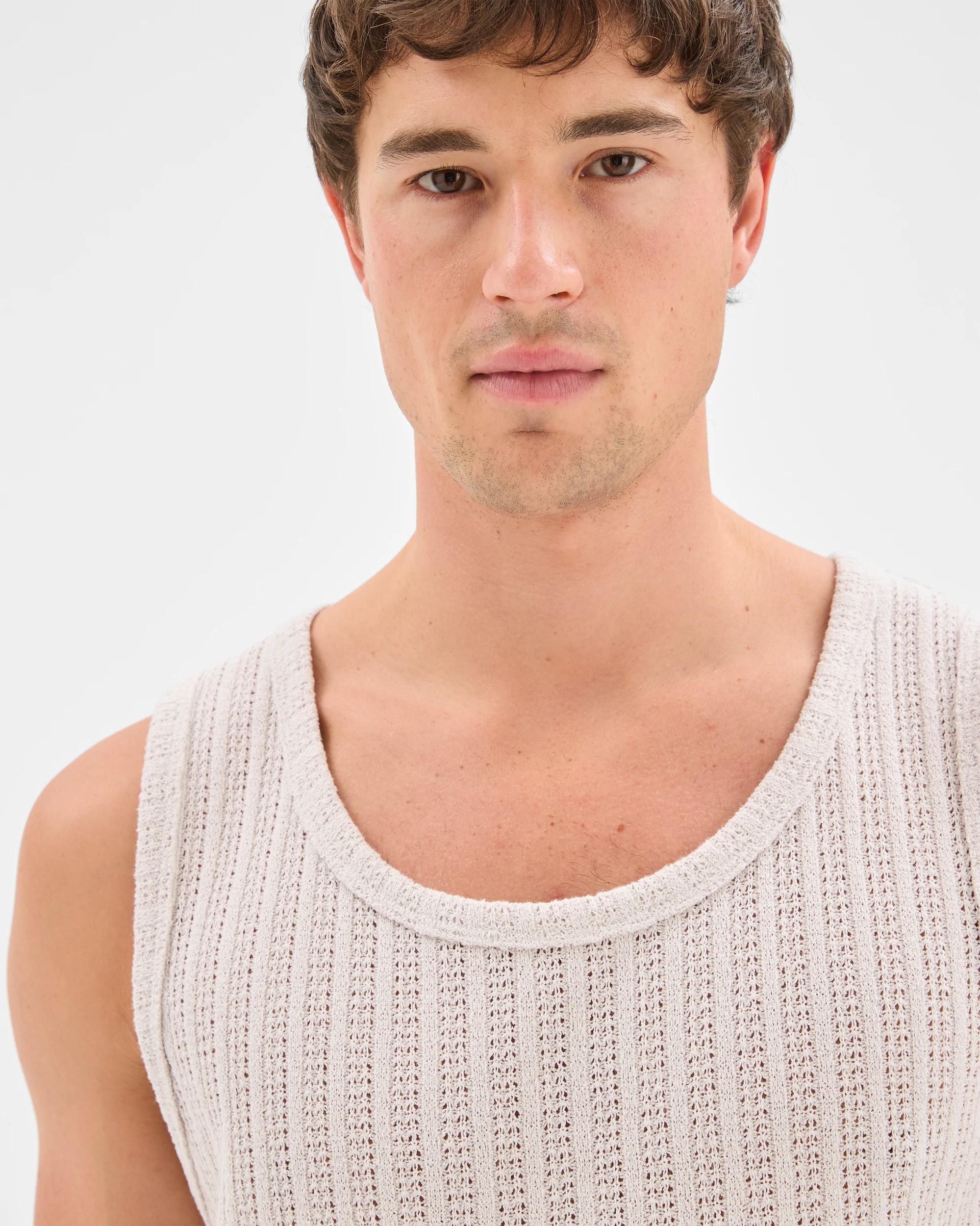 5 Commons Australian Cotton Blend Textured Tank Top WASHED WHITE, 5 of 6