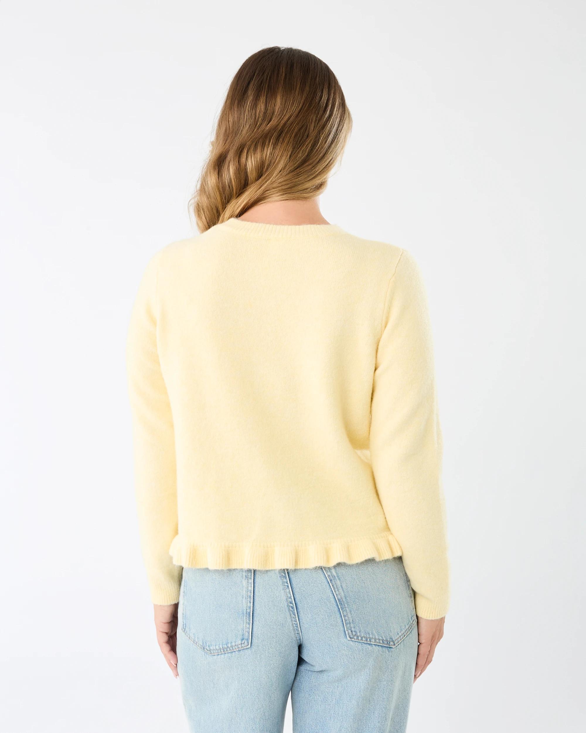 3 Frill Hem Cardigan Fln Yellow, 3 of 6