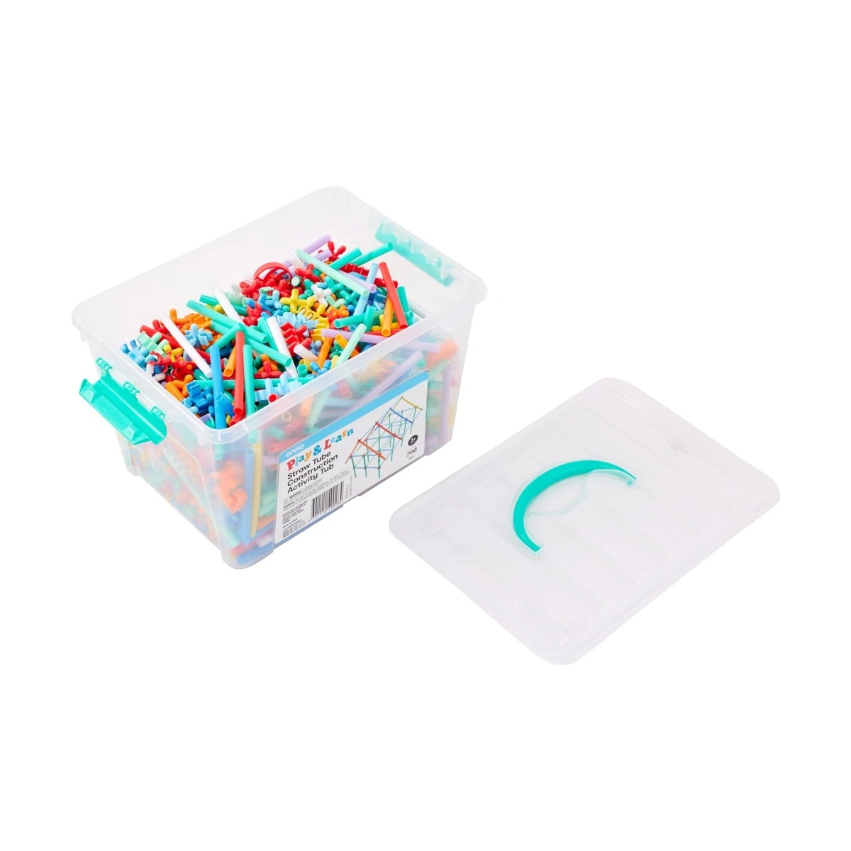3 700 Piece Play and Learn Straw Tube Construction Activity Tub, 3 of 9