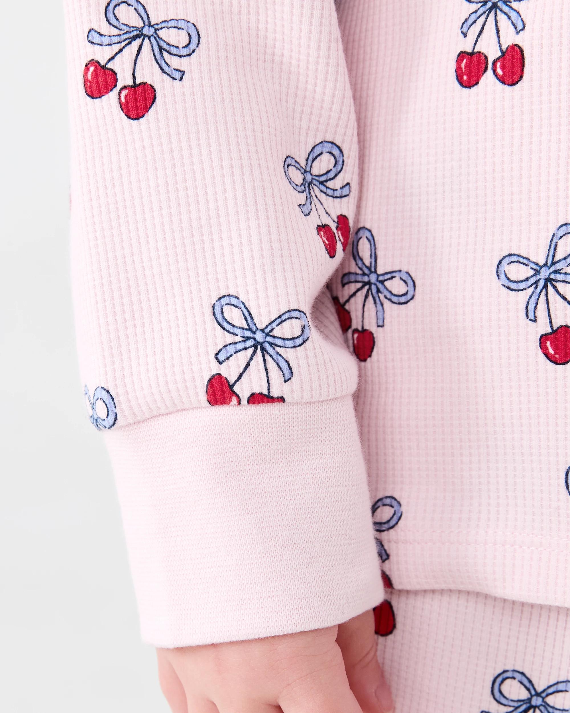 6 Waffle Pyjama Set Pnk Cherry, 6 of 7