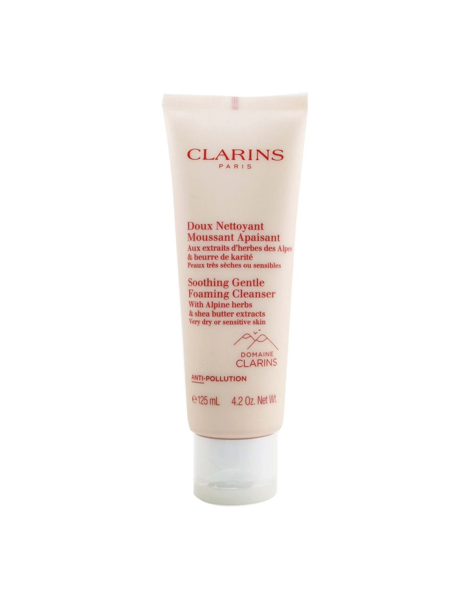 1 Clarins Soothing Gentle Foaming Cleanser with Alpine Herbs & Shea Butter Extracts Very Dry or Sensitive Skin125ml/4.2oz, 1 of 3