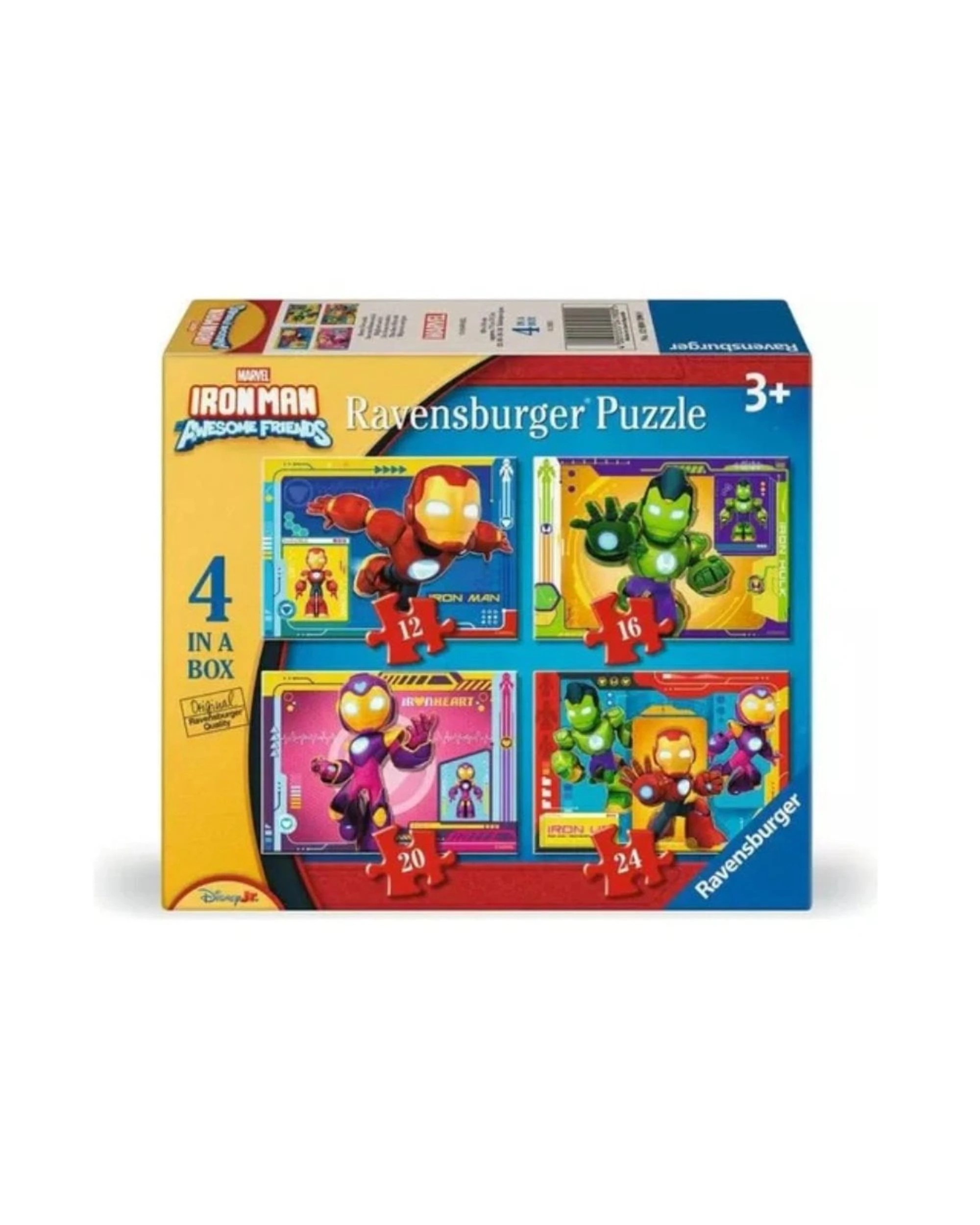 1 Ravensburger Marvel Iron Man and His Awesome Friends 4 in a Box 12, 16, 20 and 24 Piece Puzzles, 1 of 5