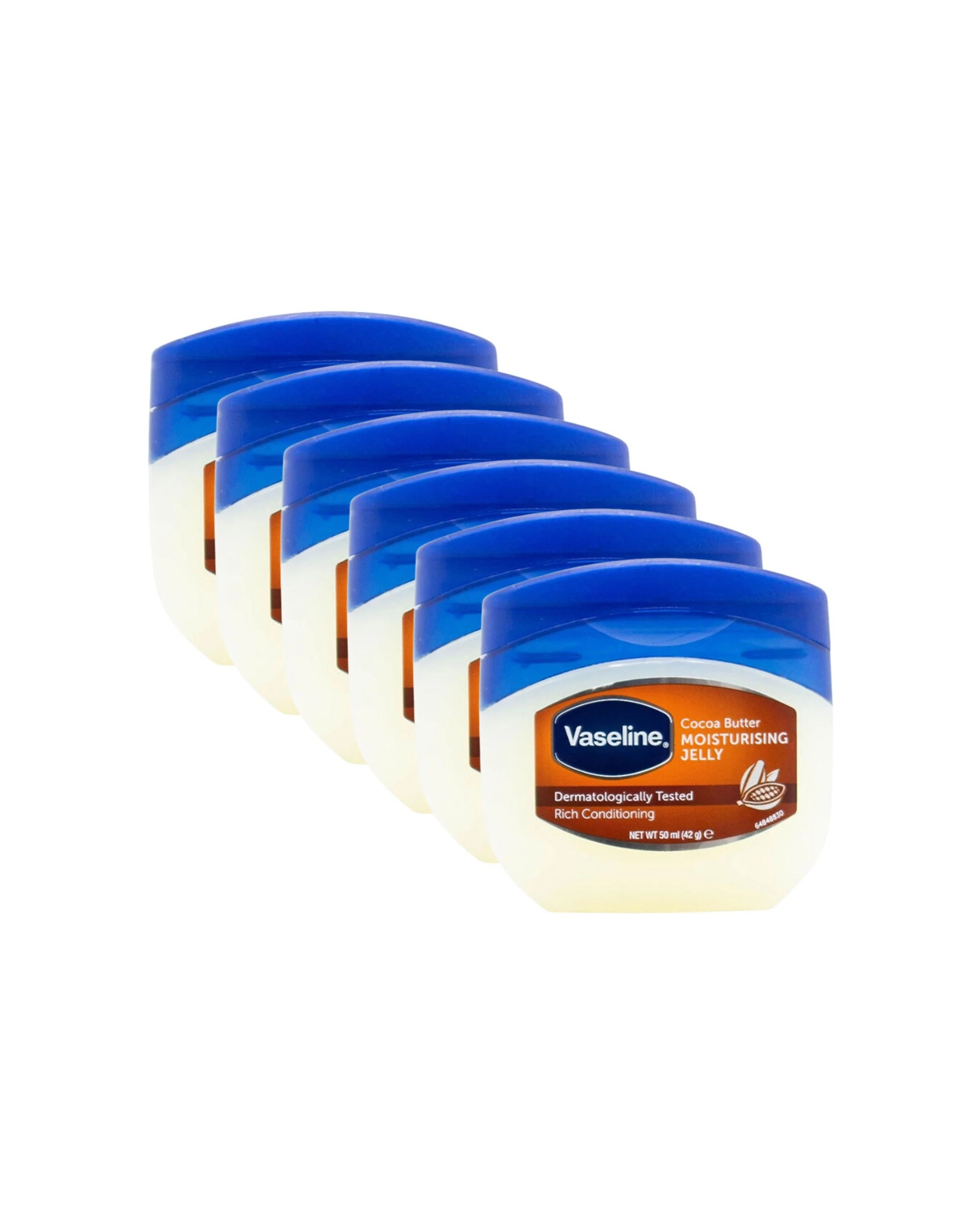 1 Vaseline 6pk Moisturising Jelly Rich Conditioning Care Cocoa Butter 50ml - Multi, 1 of 3