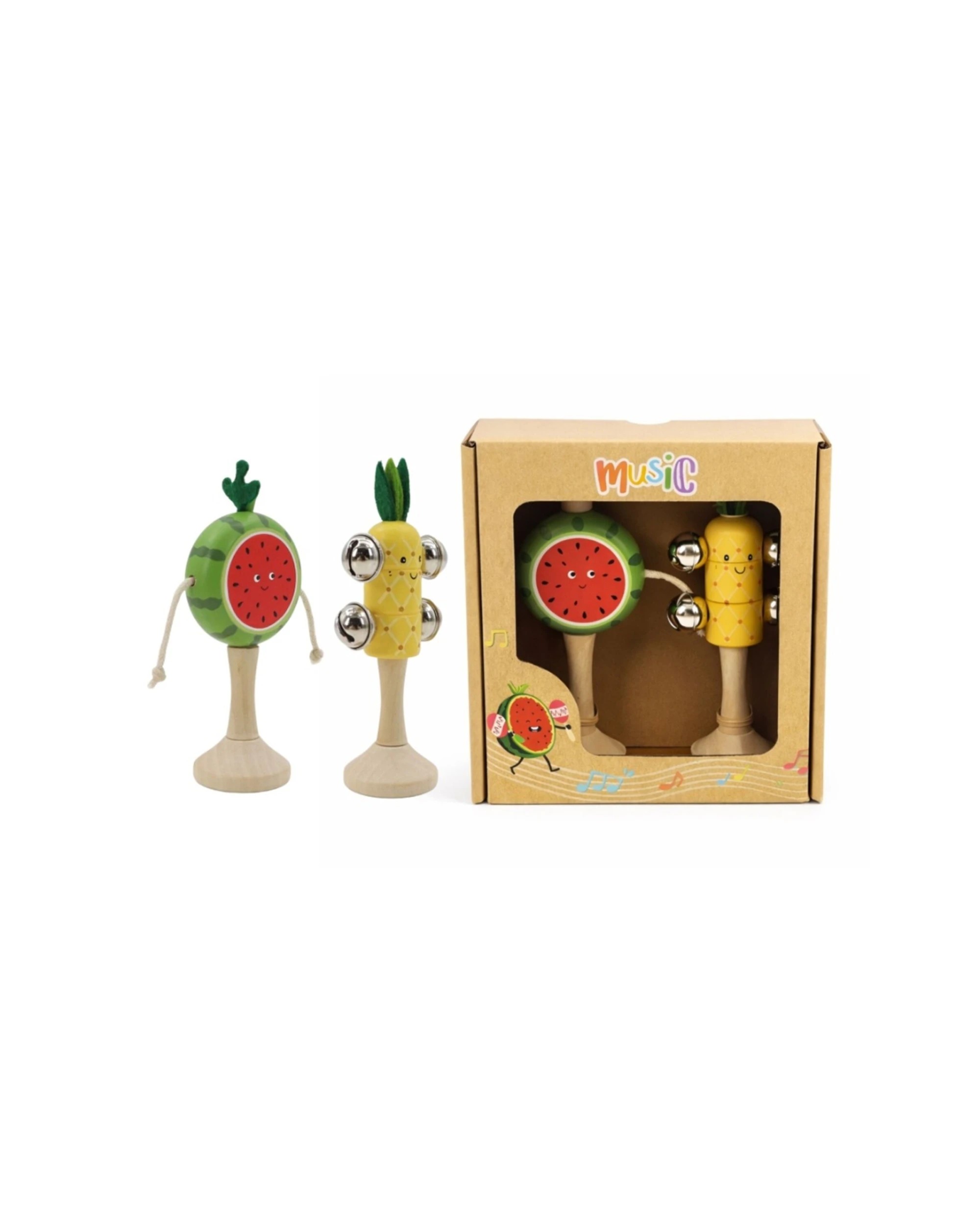 3 Kaper Kidz 2pc Wooden Fruit Kids Baby Toddler Musical Toy Set - Multi, 3 of 3