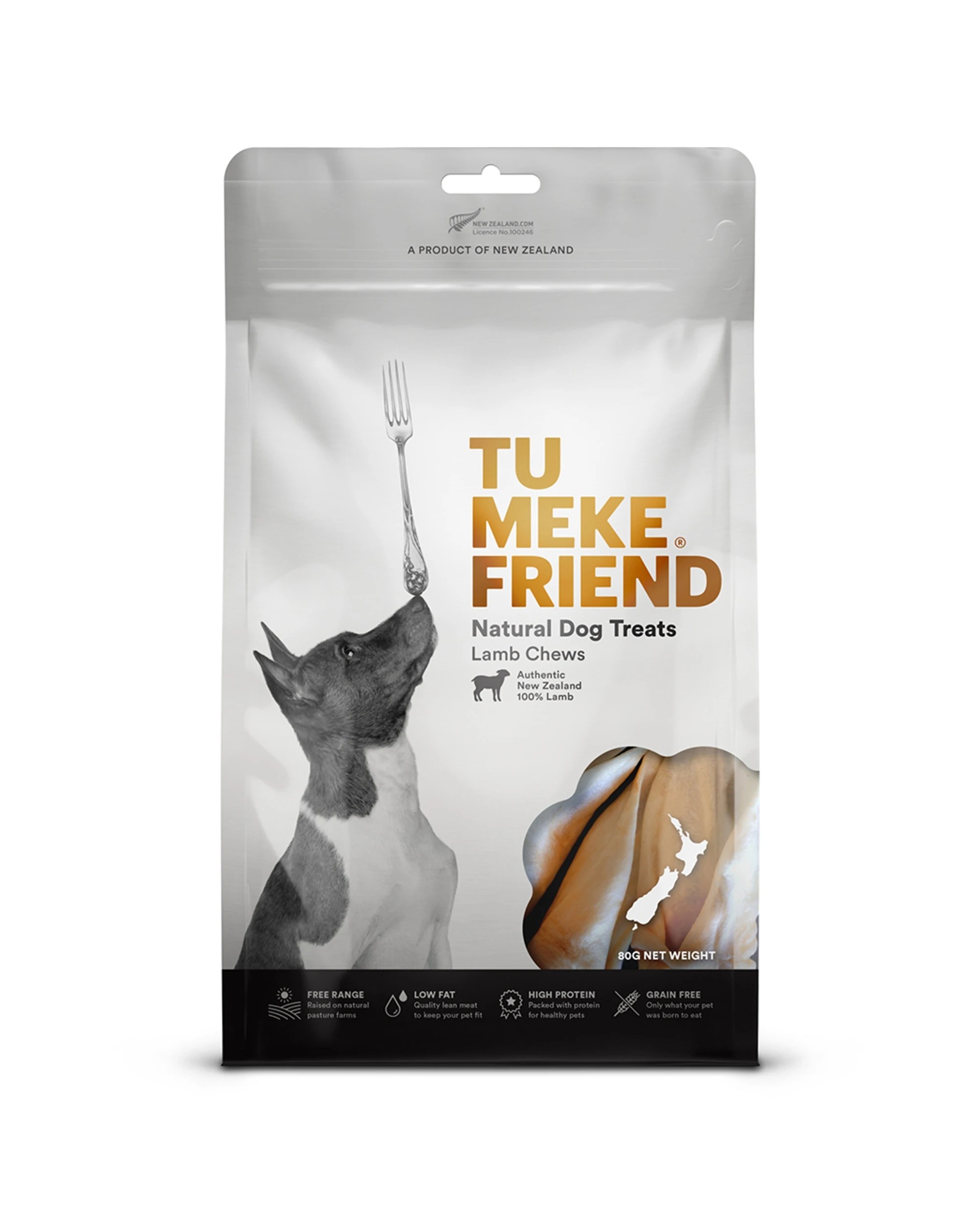 2 Tu Meke Friend Air-Dried Natural Dog Treats Lamb Chews 2 Pack 80g - Plain, 2 of 4