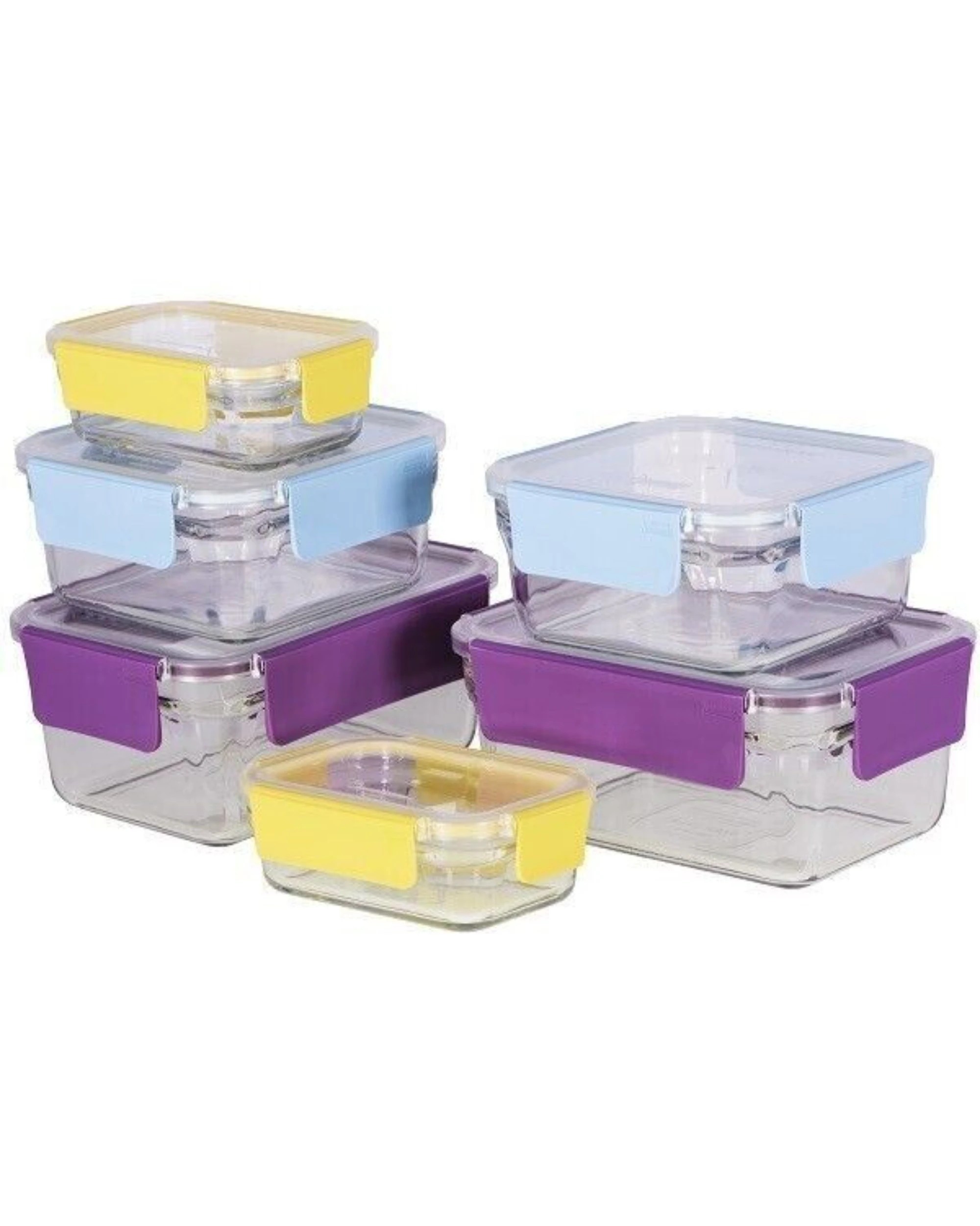 1 Glasslock 6 Piece Premium Tempered Glass Oven Safe Container Set - Multi, 1 of 1