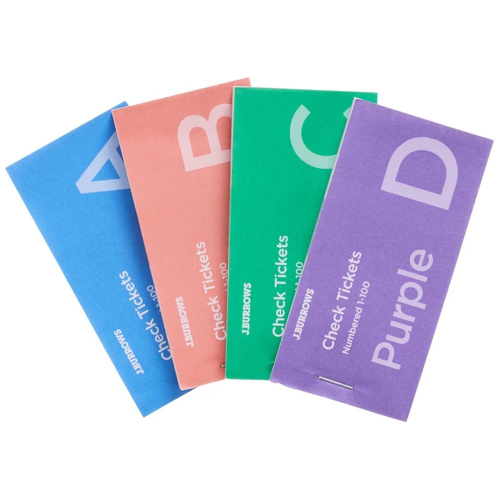 3 J.Burrows 100 Sheet Check Ticket Books 72 Pack, 3 of 4