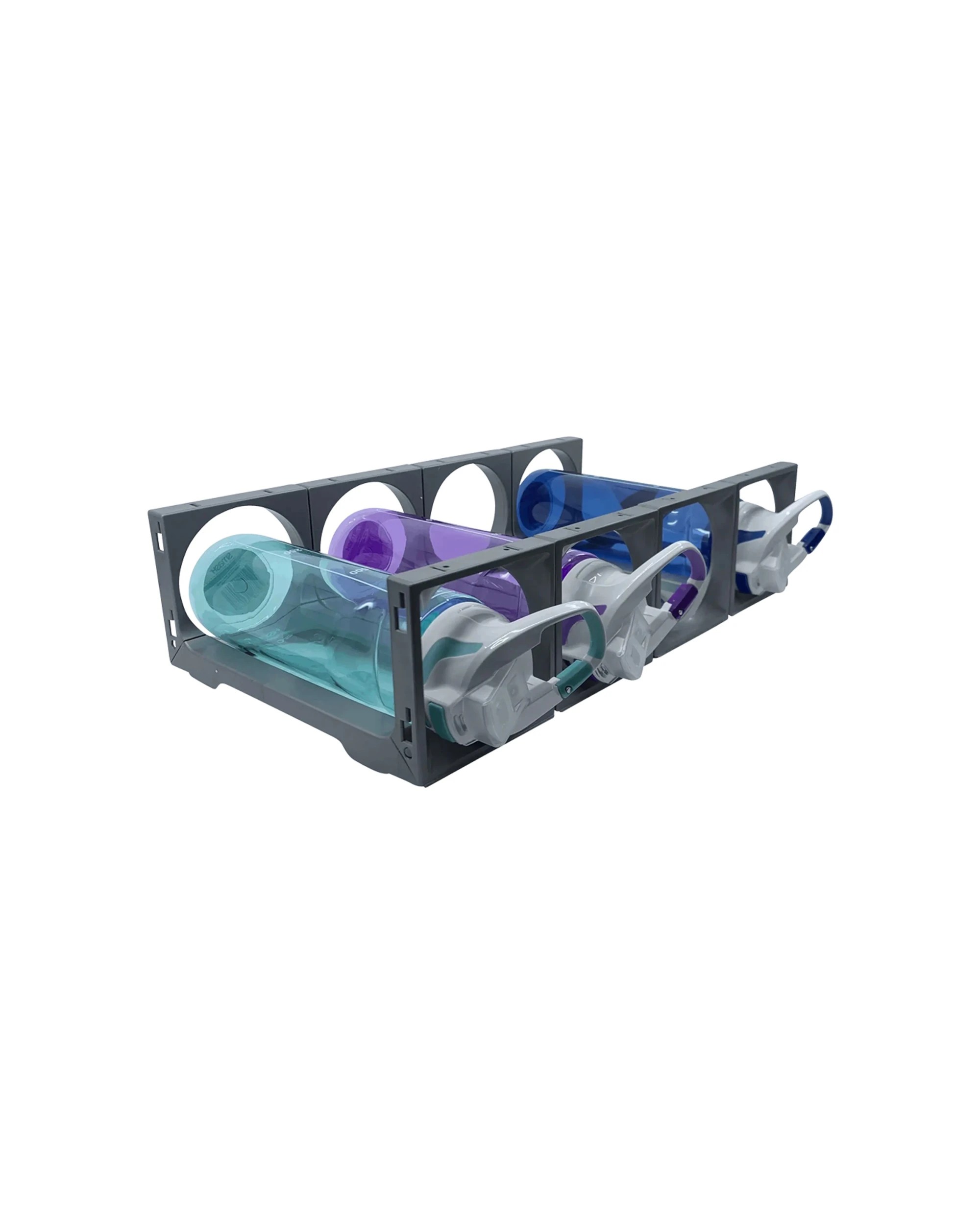 2 Stakrax 4-Bottle Storage Fridge Rack Organiser Easy To Install Expandable Storage - Black, 2 of 4