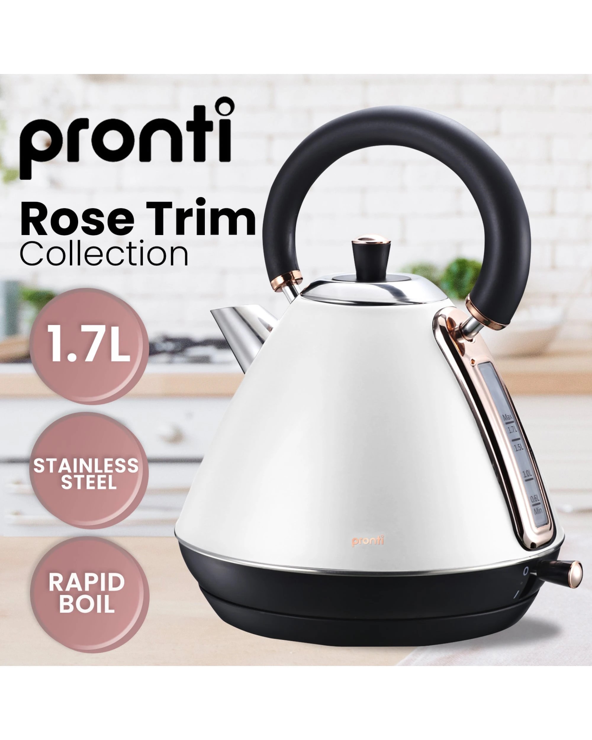 2 Pronti Toaster, Kettle and Coffee Machine Breakfast Set - White, 2 of 9