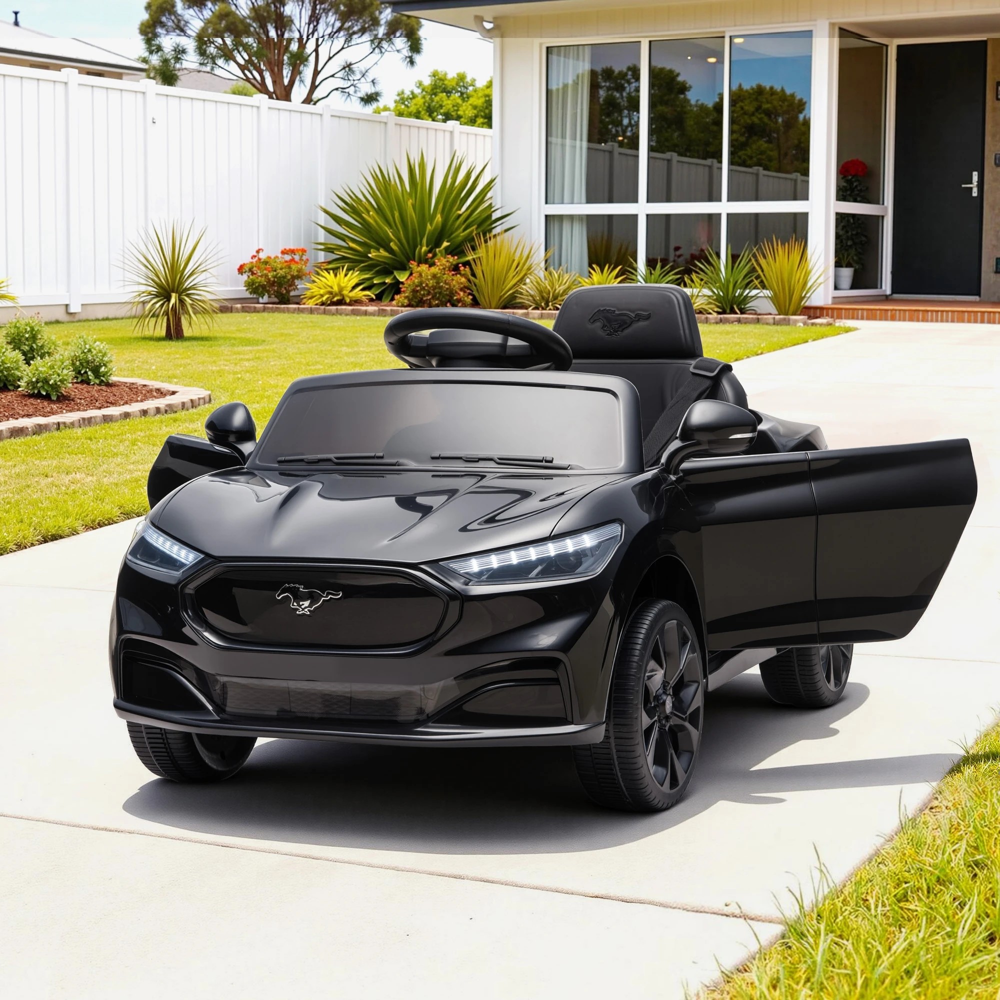 5 FORD Kids Ride On Car Licensed Ford 12V Electric Ride-On Toy with Remote Control Horn Music Headlights - Black, 5 of 9