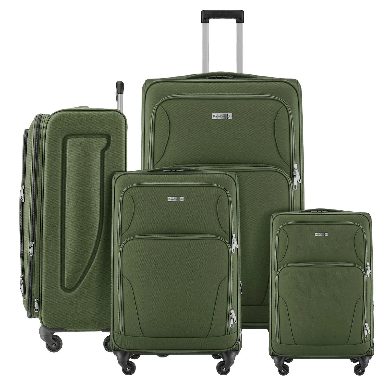 1 Buon Viaggio Soft Sided Expandable Luggage Suitcases Set 4 Piece Carry On Cabin Travelling Bags with TSA Lock, 1 of 6
