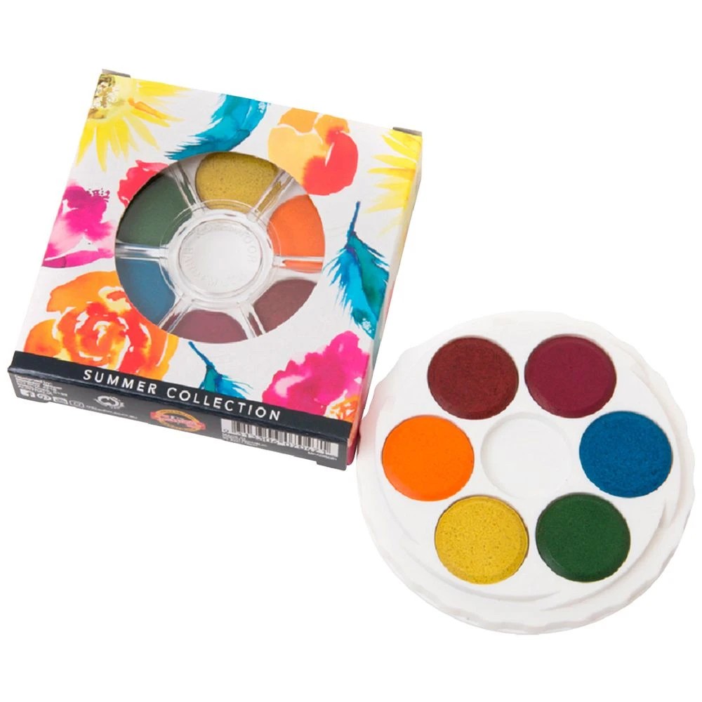 1 Micador for Artists Brilliant Watercolour Discs Summer 6 Pack, 1 of 1
