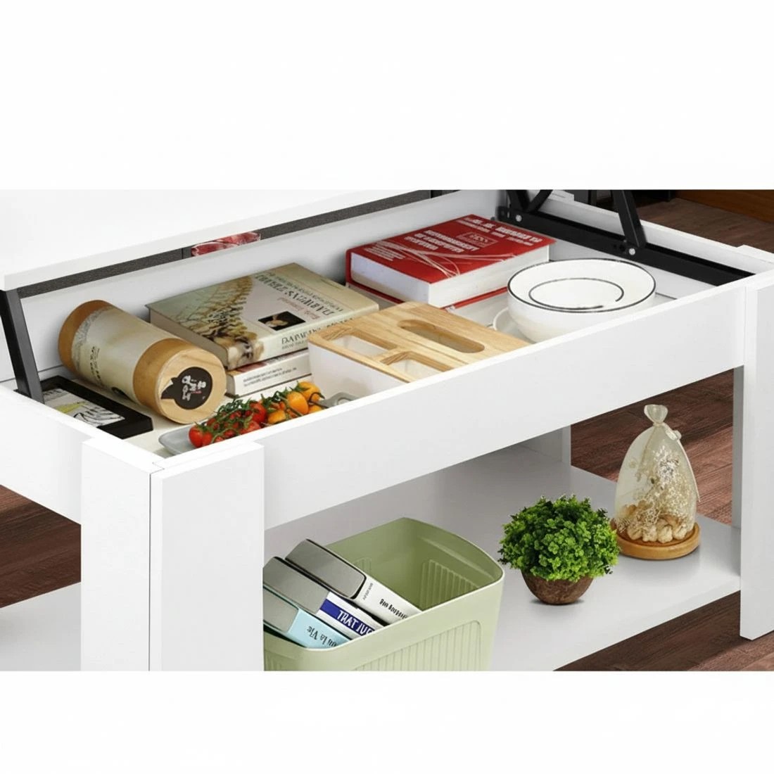 6 Artiss Coffee Table Lift-top Coffee Table - White, 6 of 8