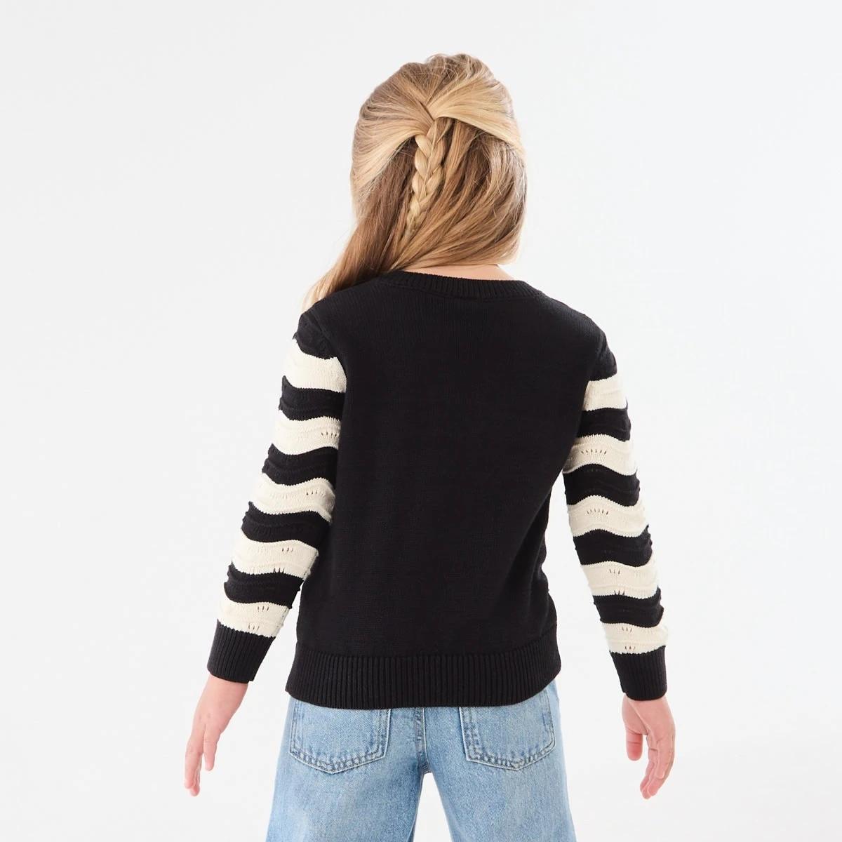2 Knit Jumper Blk Stripe, 2 of 8