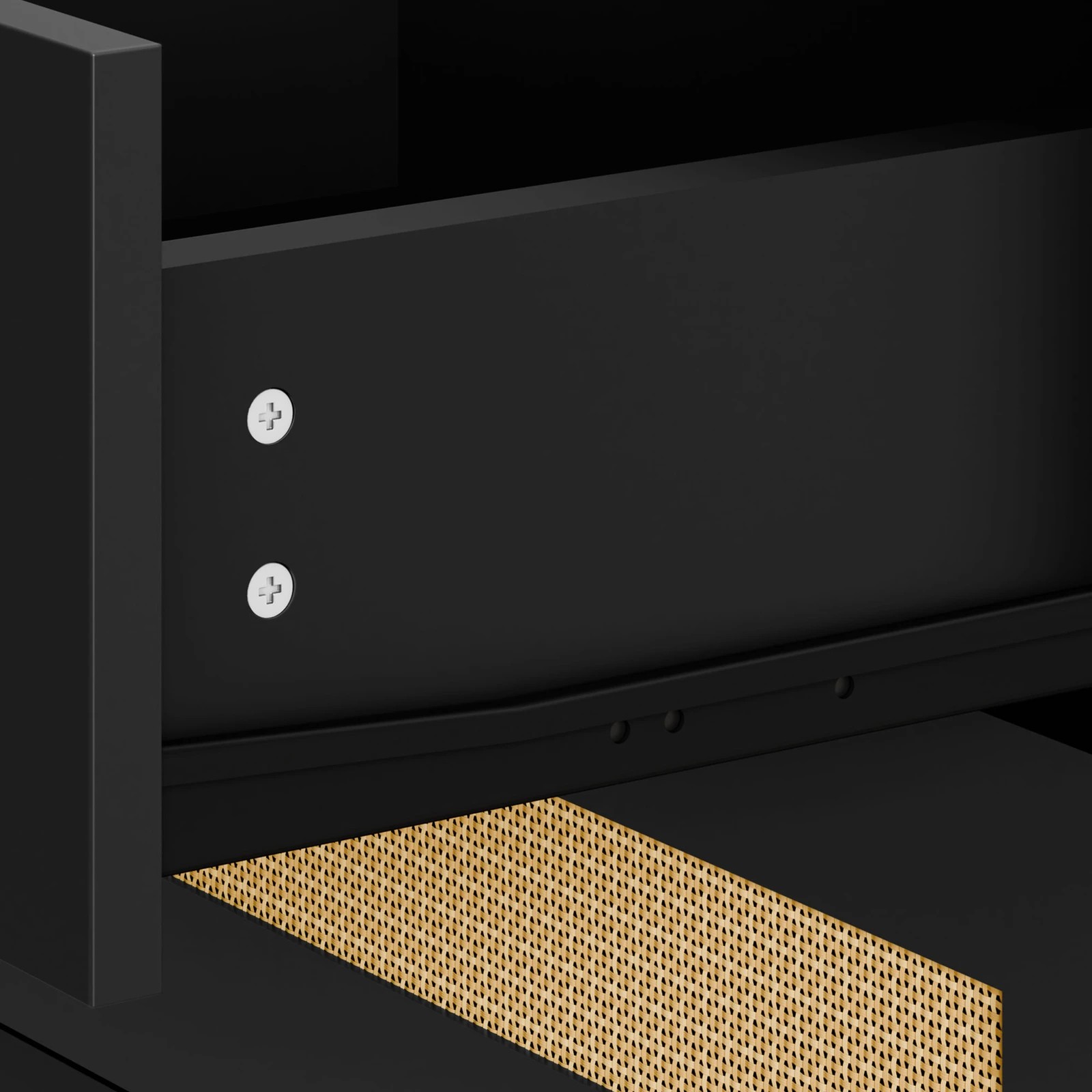 8 Alfordson 6 Chest of Drawers Rattan Storage Cabinet Dresser - Black, 8 of 10