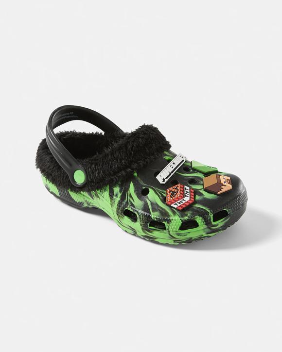 Senior Minecraft License Faux Fur Clogs
