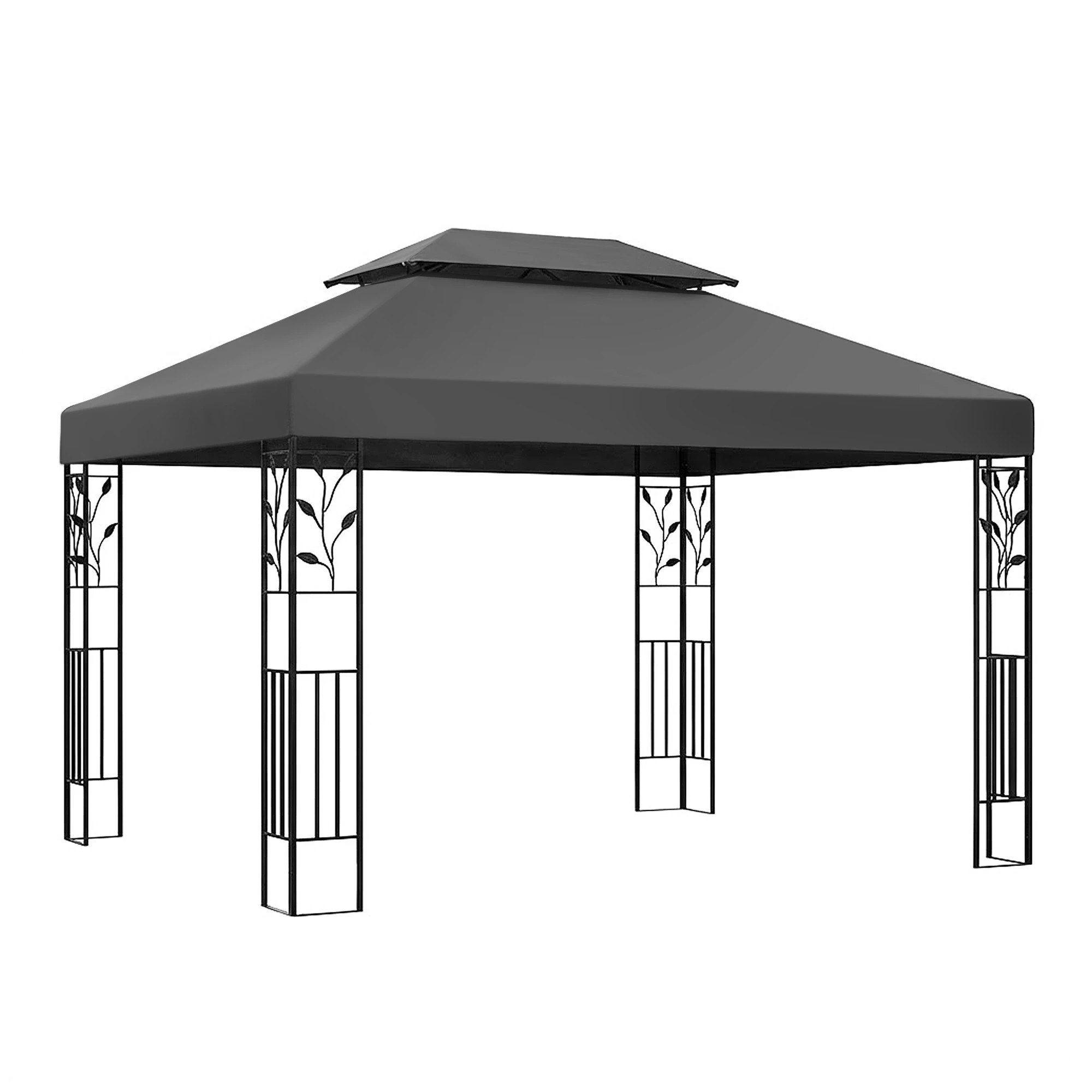 1 Instahut Gazebo 4x3m Marquee Outdoor Wedding Party Event Tent Home Iron Art Shade - Grey, 1 of 6
