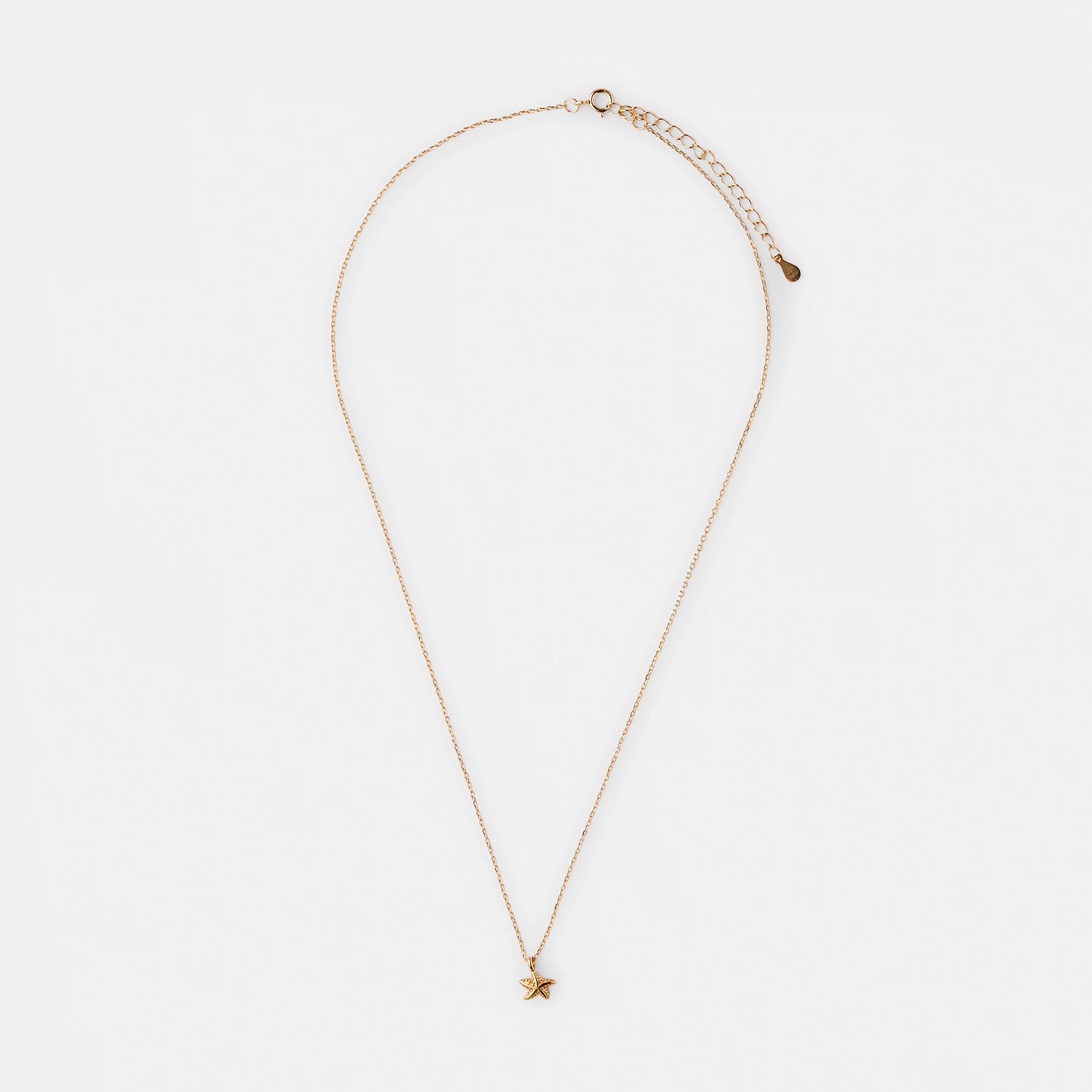1 Gold Plated Sterling Silver 925 Starfish Necklace Gold, 1 of 4
