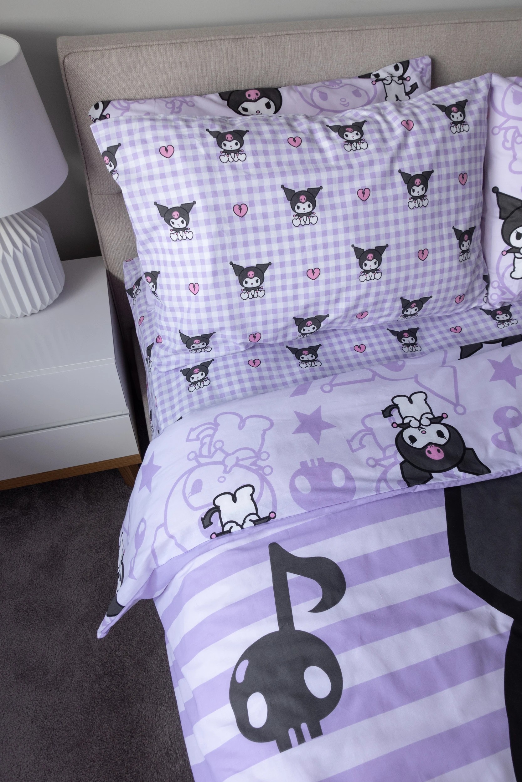 3 Hello Kitty Kuromi Kids Fitted Sheet Set - King Single Bed - Purple, 3 of 7