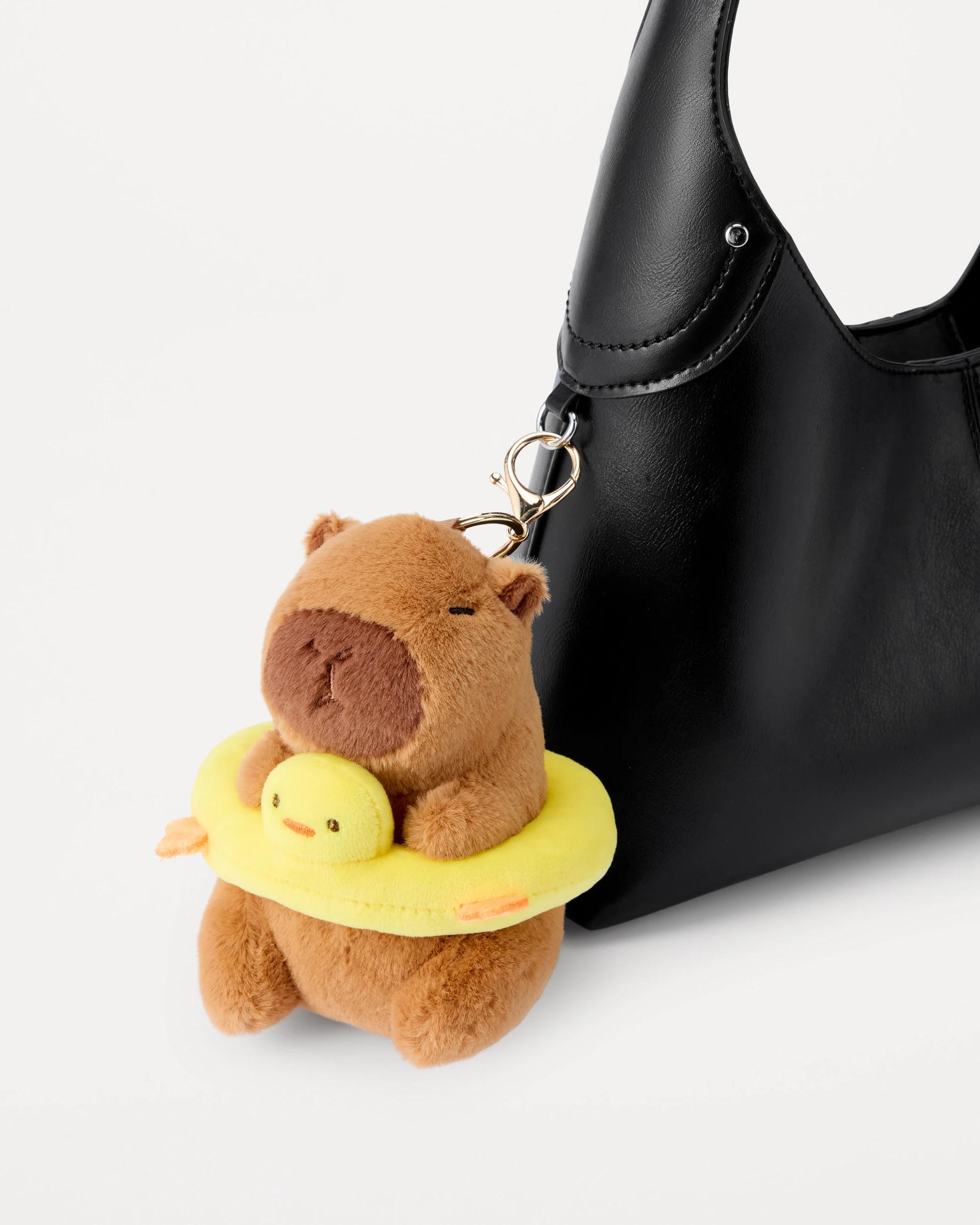 4 Duck Capybara Charm Keyring - Brown, Yellow and Gold Tone Brown, 4 of 5