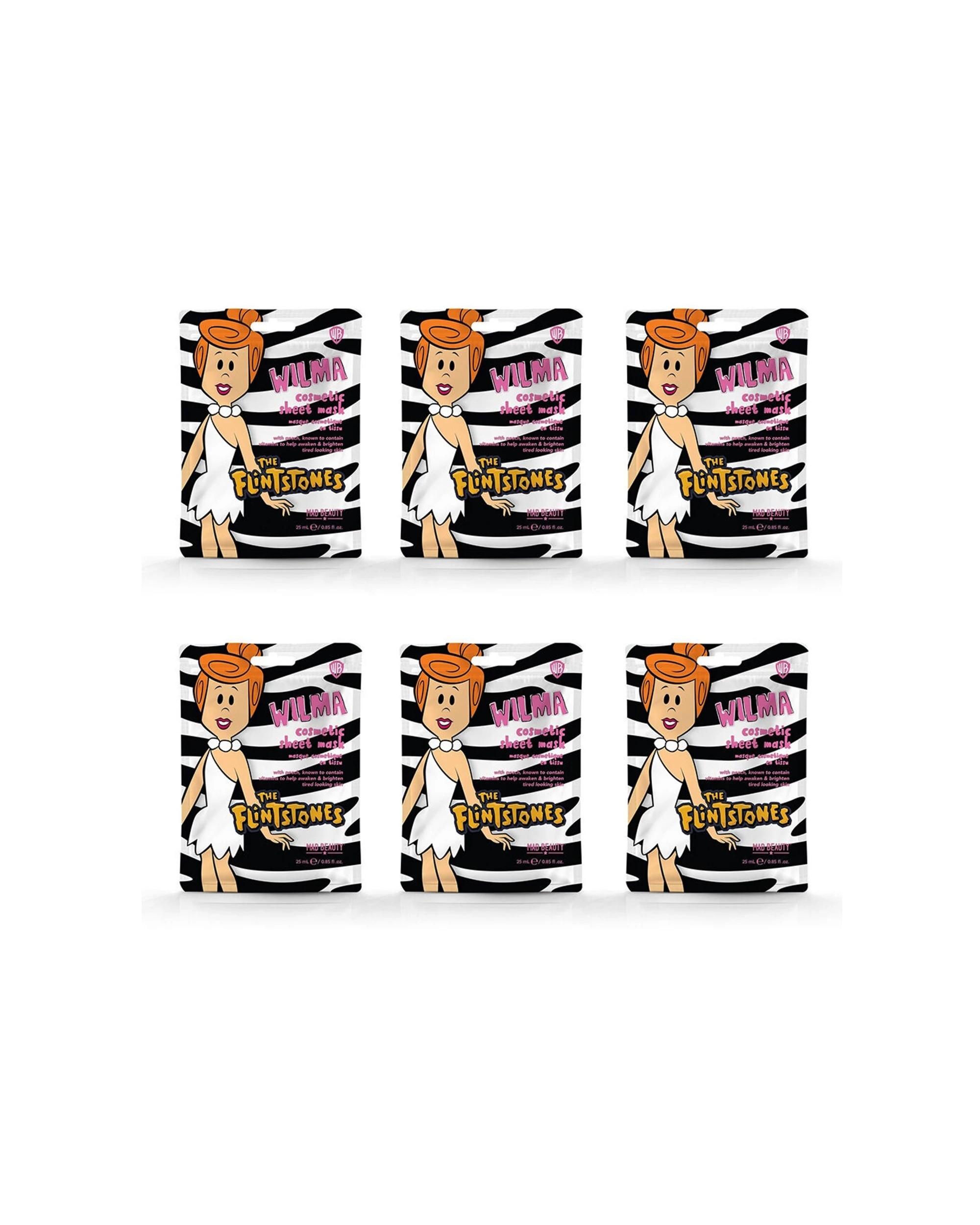 1 Warner Bros Wilma Flintstone Scented Cosmetic Sheet Face Mask Peach 6PK 25ml - Multi, 1 of 3