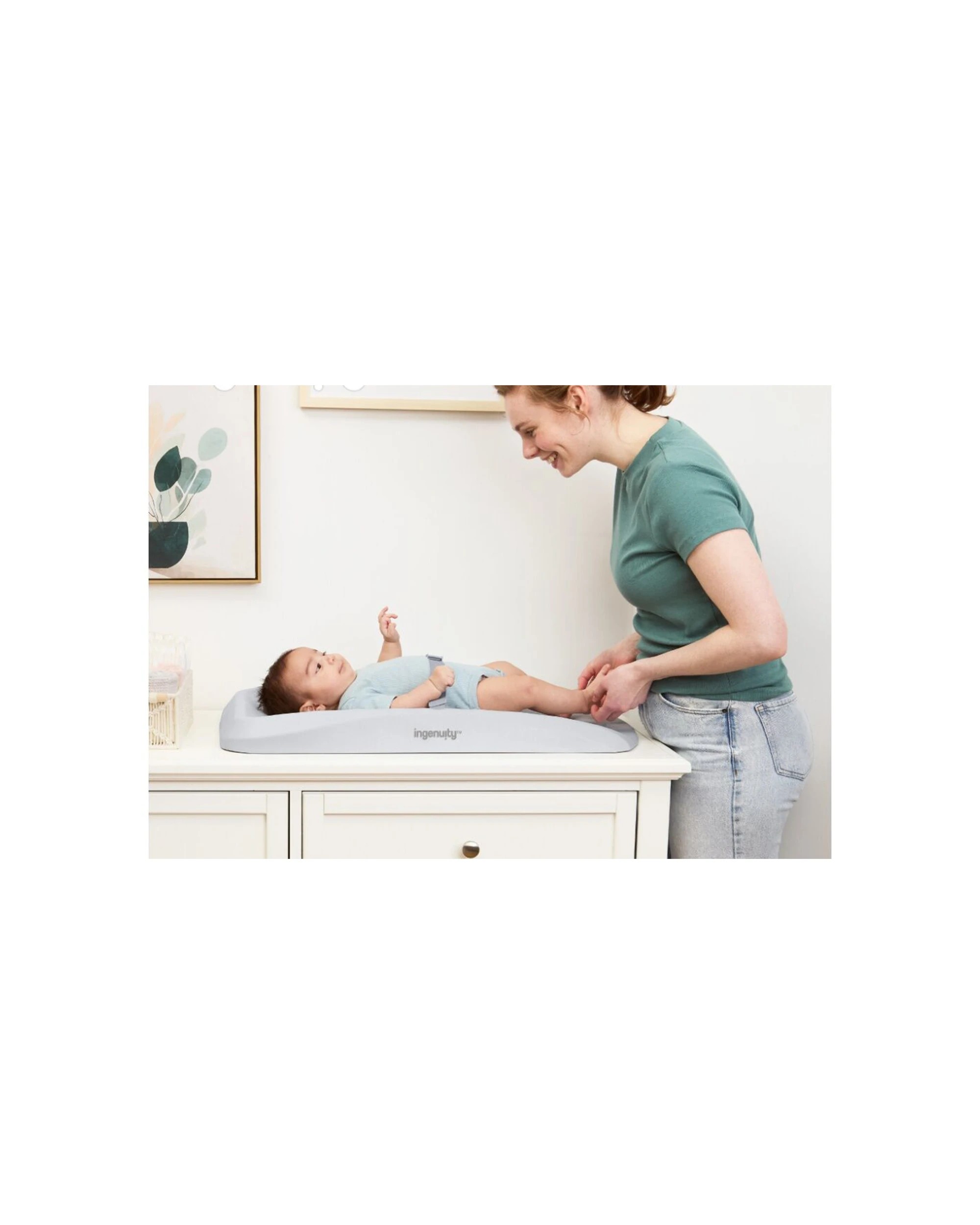 3 Ingenuity Comfy Clean Portable Nappy Changing Pad EVA Foam 0 to 24 Months - Grey, 3 of 7