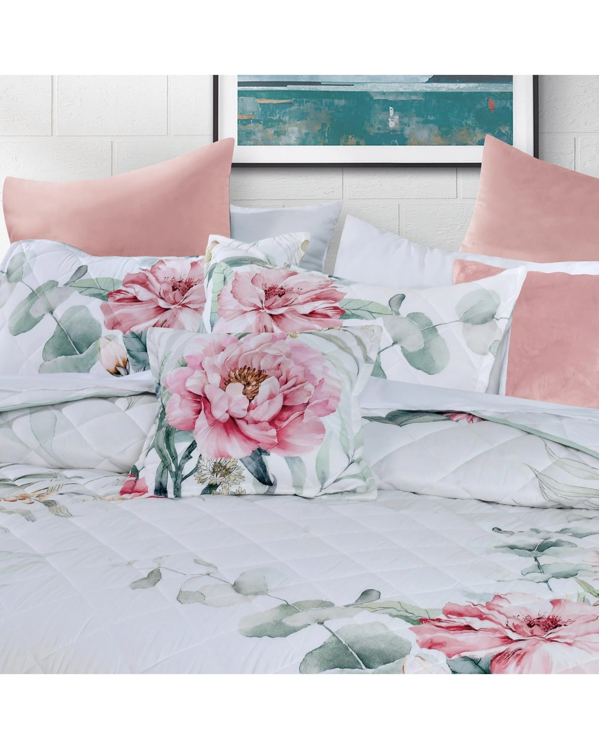 3 Bianca Coleraine Queen Polyester Bedspread And Pillowcase Set Quilted Floral Design - Multi, 3 of 4