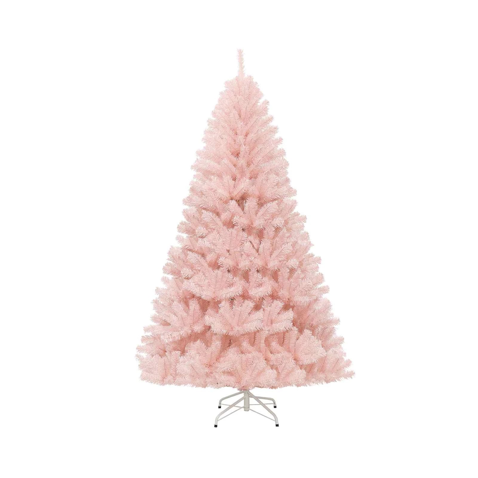1 Costway 2.1M/7ft Pink Christmas Tree PVC Hinged Xmas Tree, 1 of 2