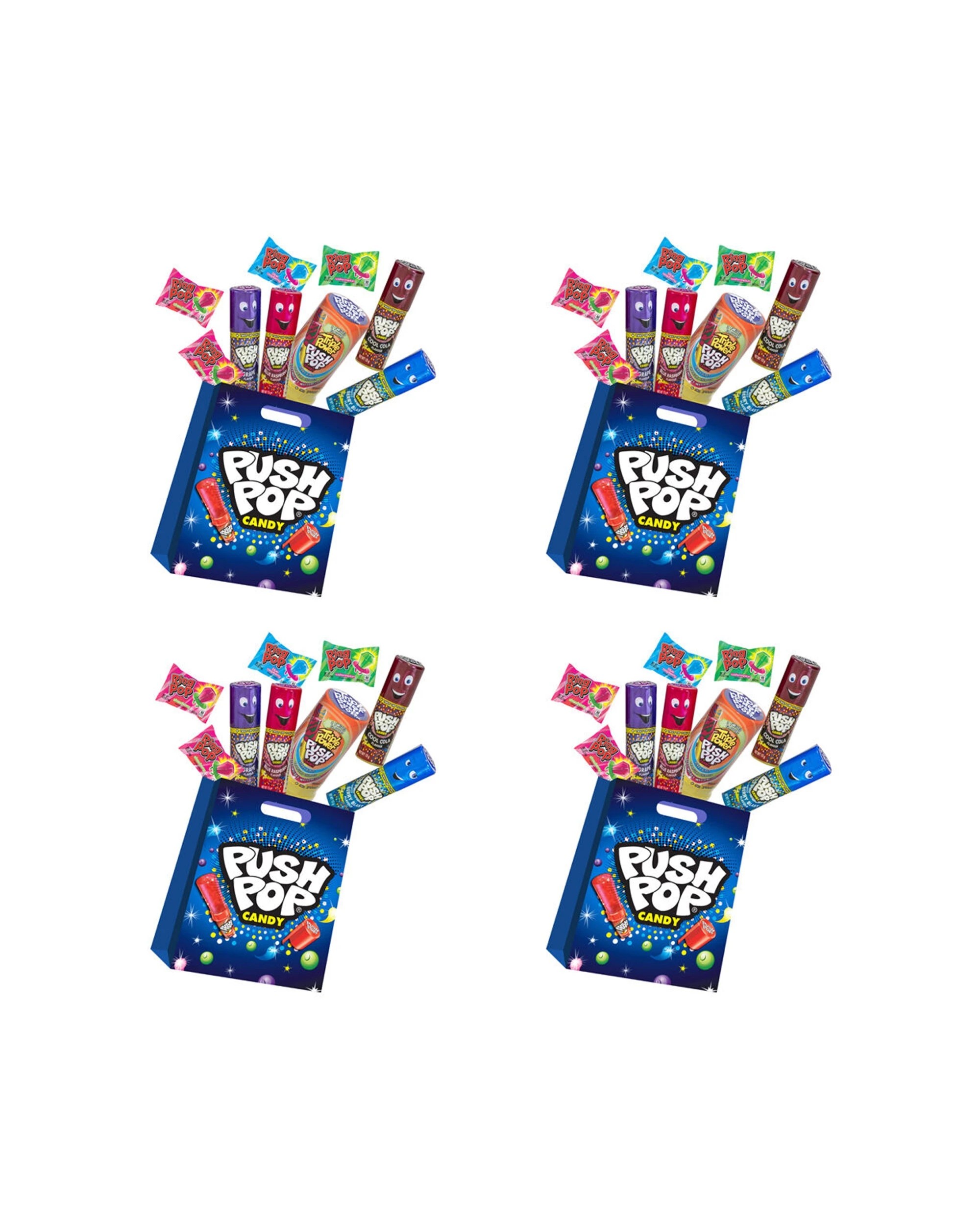 Push Pop 4PK Showbag Kids Children Lollipops Fruity Candy Sweet Treats ...
