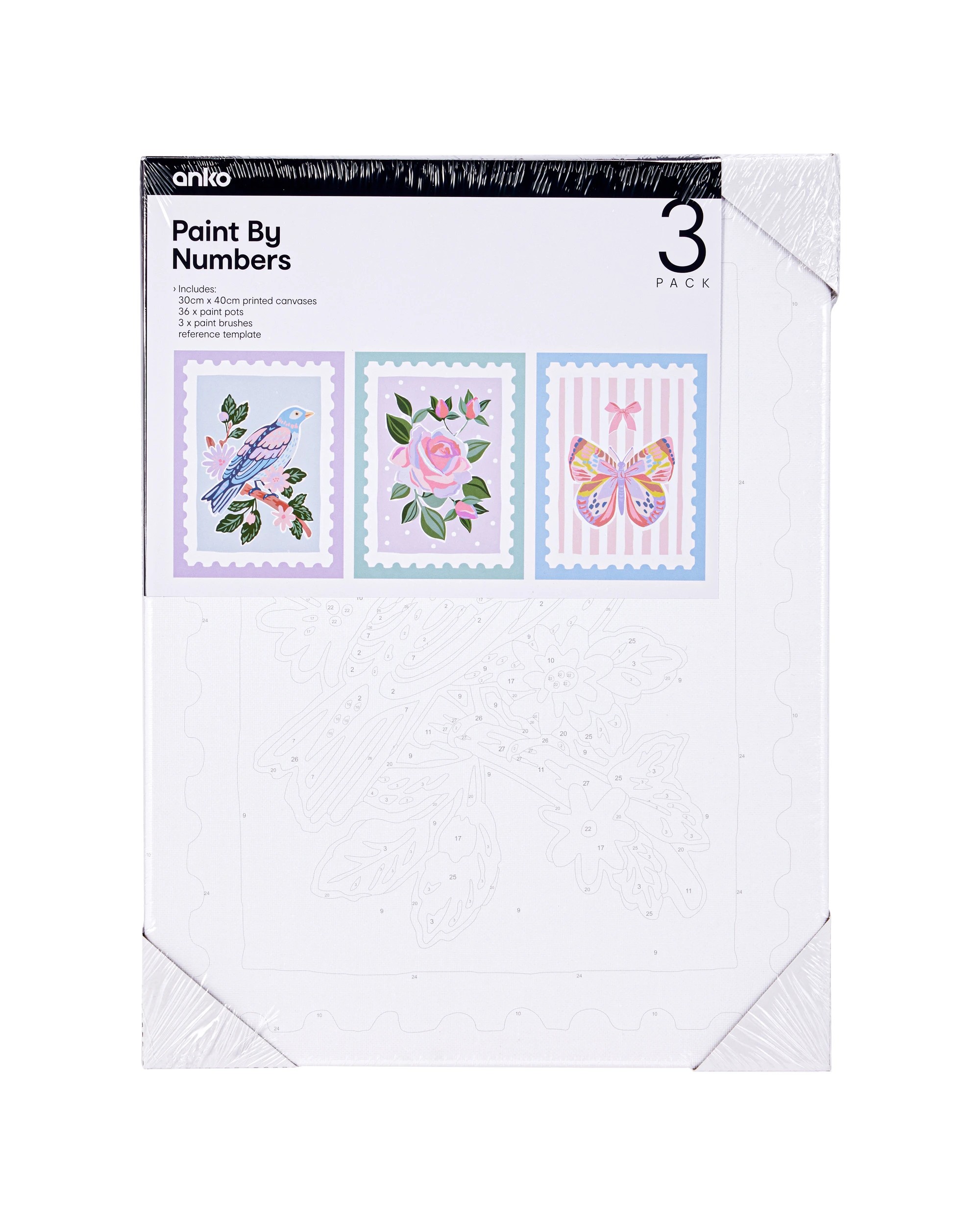 1 3 Pack Paint By Numbers - Stamp Set, 1 of 3