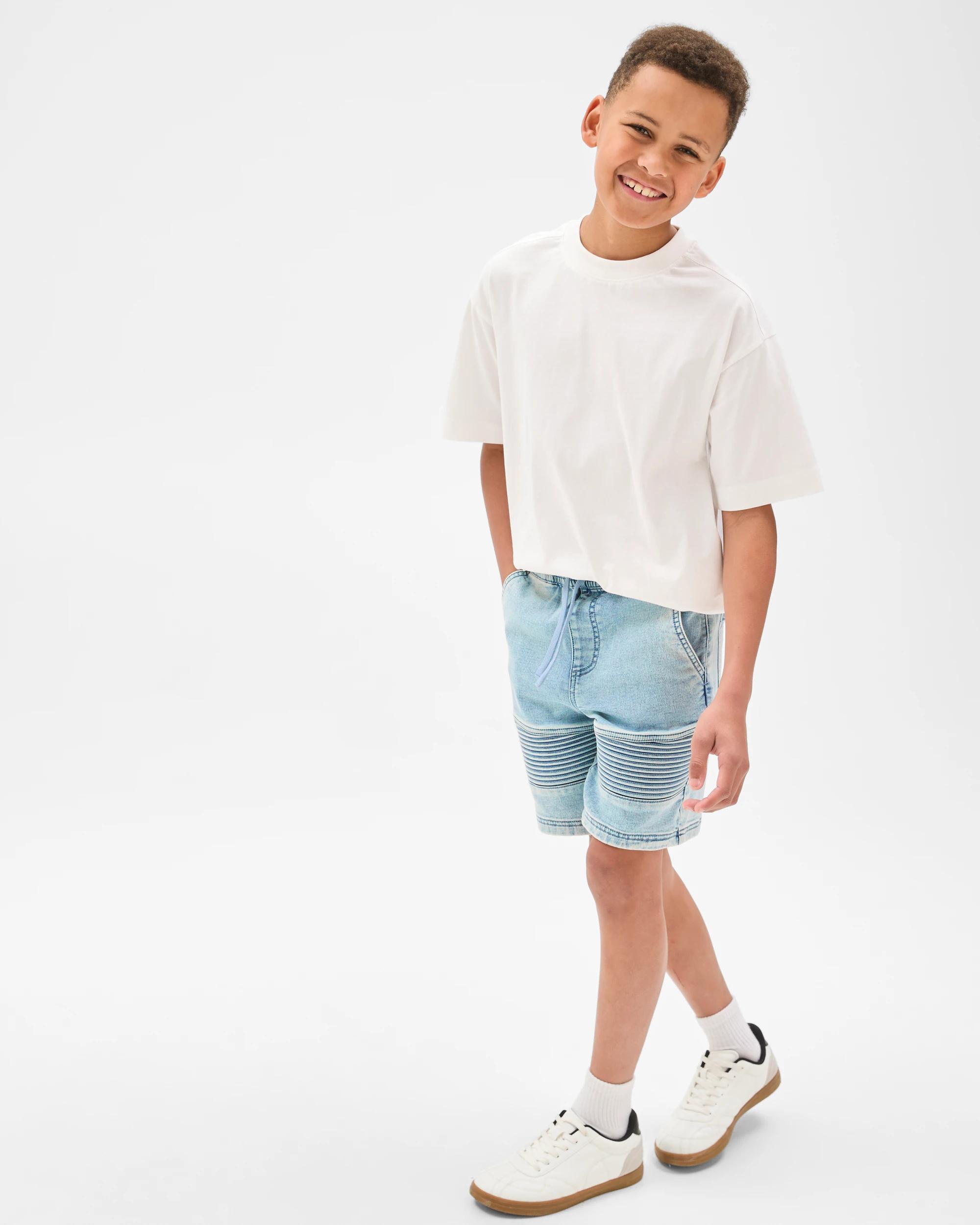 3 Target Kids Denim Biker Shorts LIGHT WASH, 3 of 7
