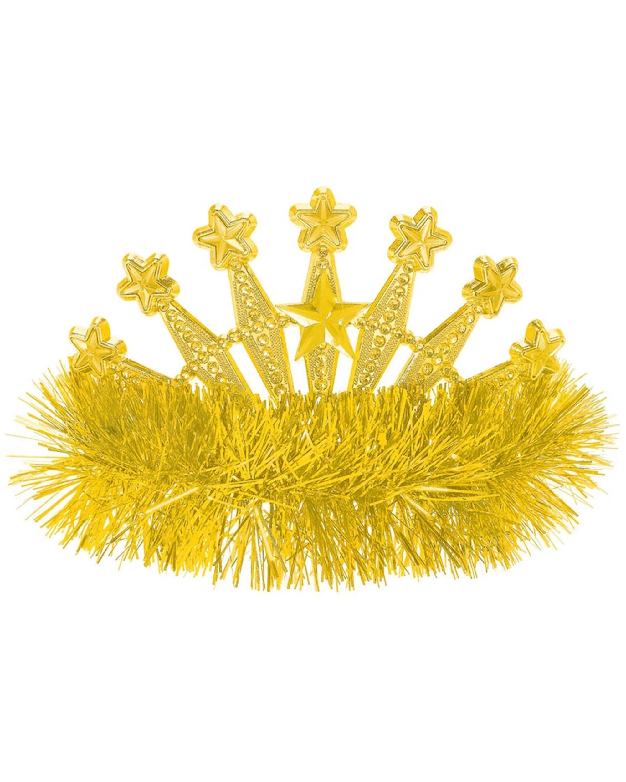 1 Anagram Star Tiara With Tinsel - Yellow, 1 of 1
