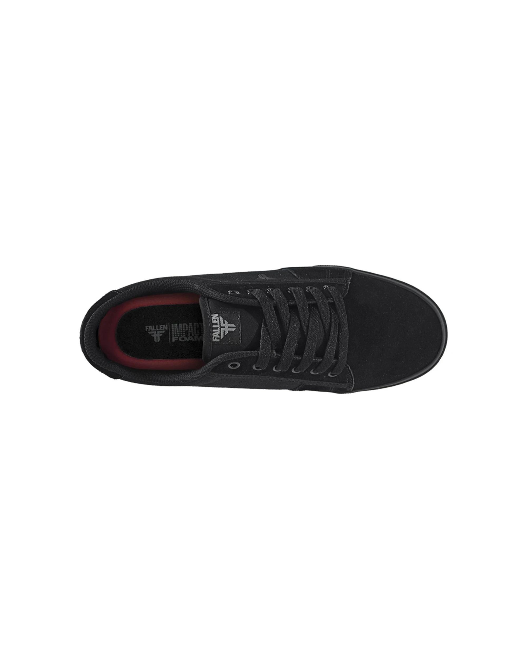 6 Fallen Footwear Men Bomber Impact Foam Skate Sneaker Suede Cotton BLACK, 6 of 6