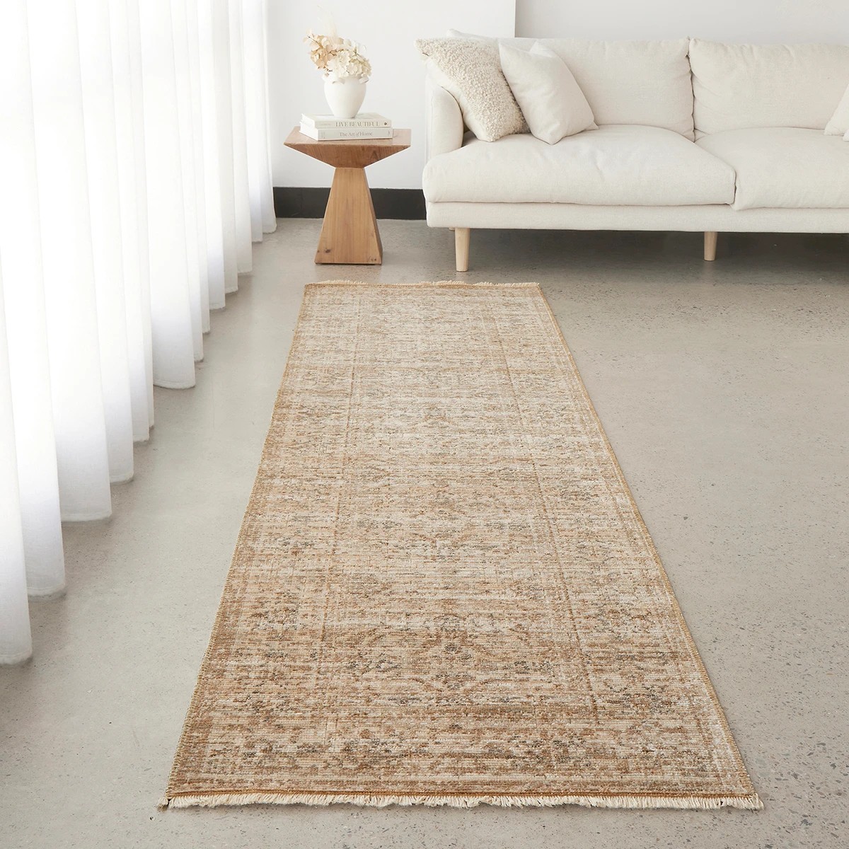 2 Common Ground Rugs Heirloom 04 285x80cm - Medium Runner Power Loomed Rug - Natural, 2 of 7