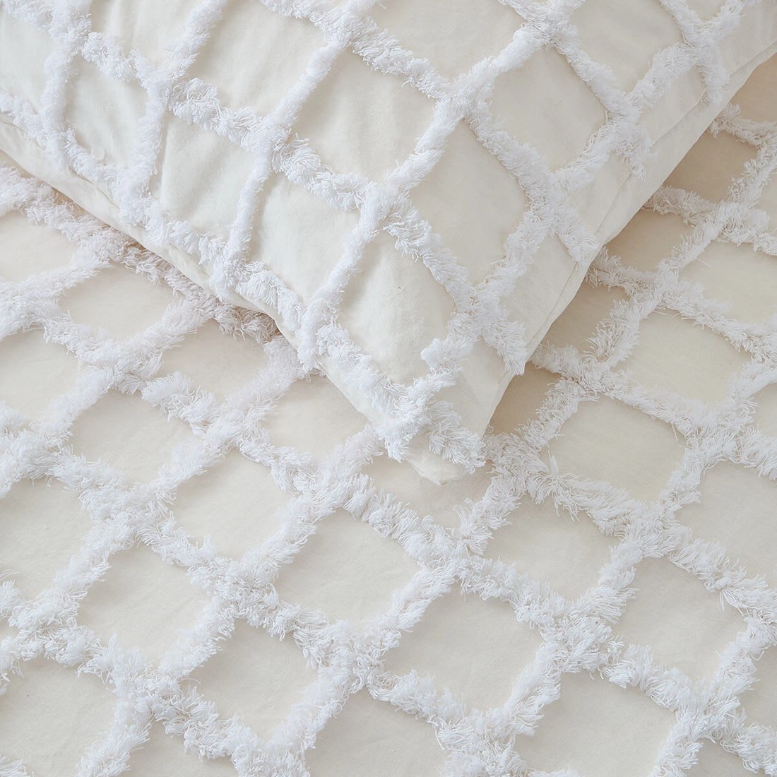 4 Ari Cotton Quilt Cover Set - Super King Bed, White, 4 of 6